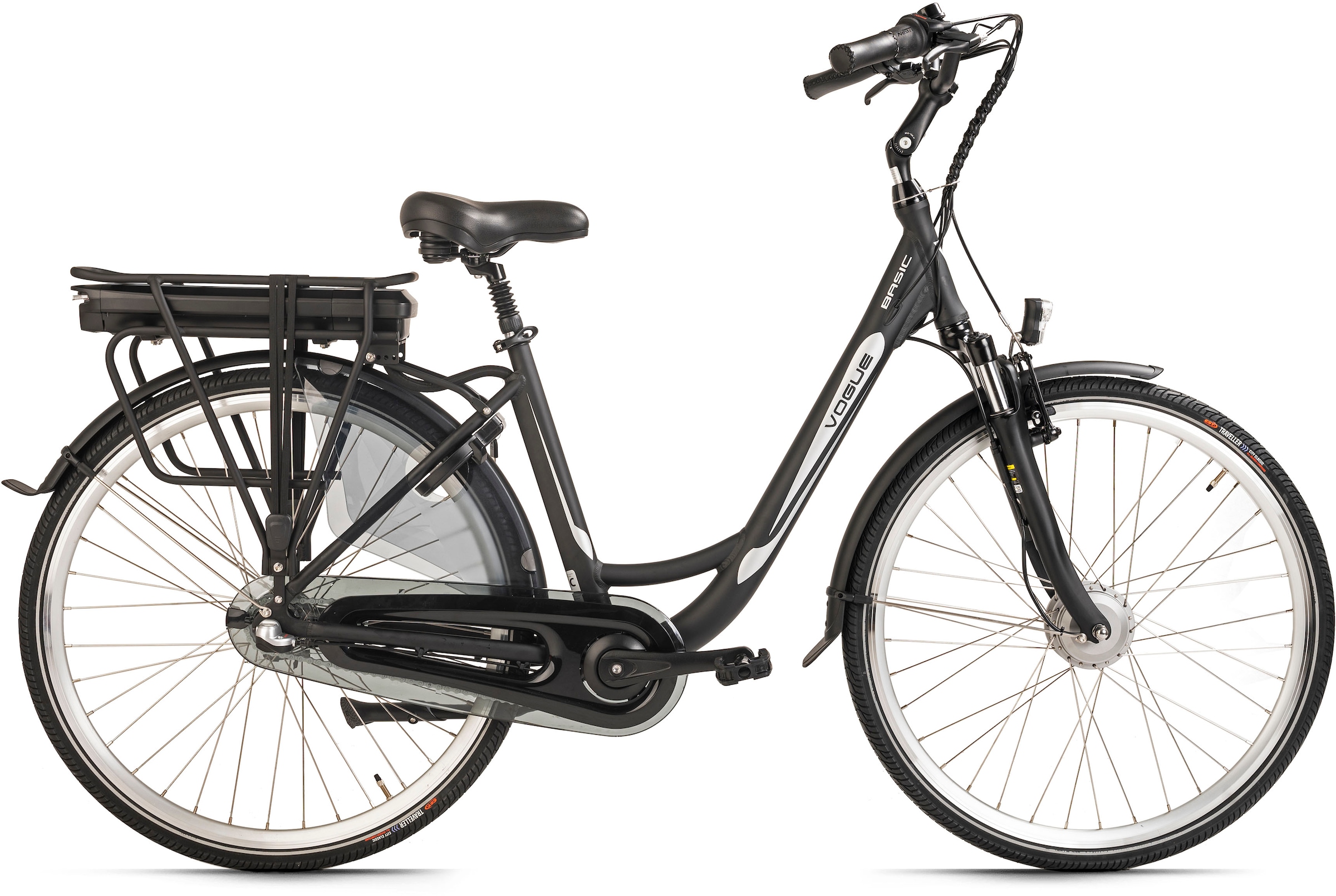 VOGUE BIKE E-Bike "Basic", 3 Gang, Shimano, Nexus, Frontmotor 250 W, Pedelec, Elektrofahrrad für Damen u. Herren