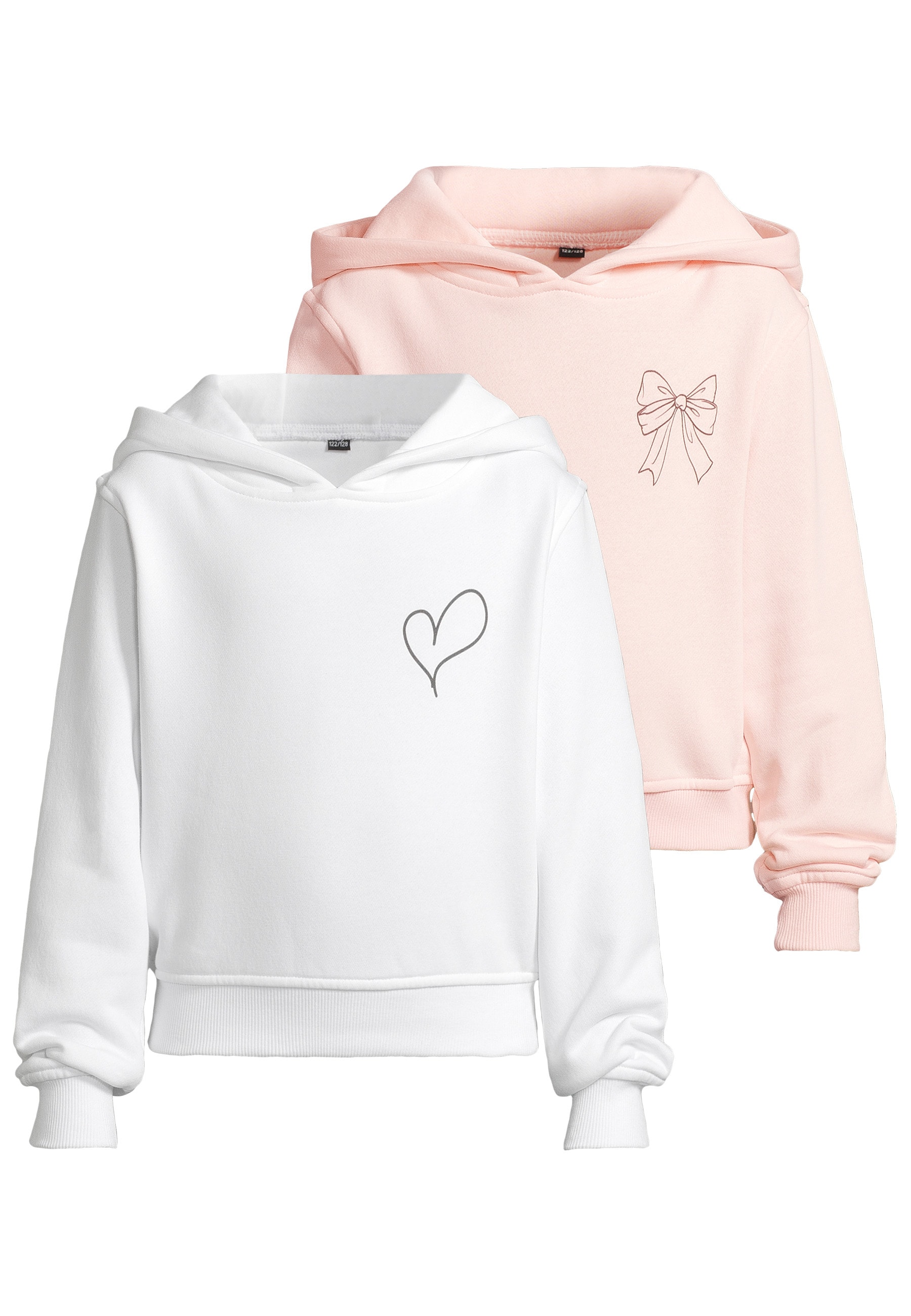 URBAN CLASSICS Kapuzenpullover "Urban Classics Hoody 2 Pack - langarm - Heart & Bow Hoody" 1
