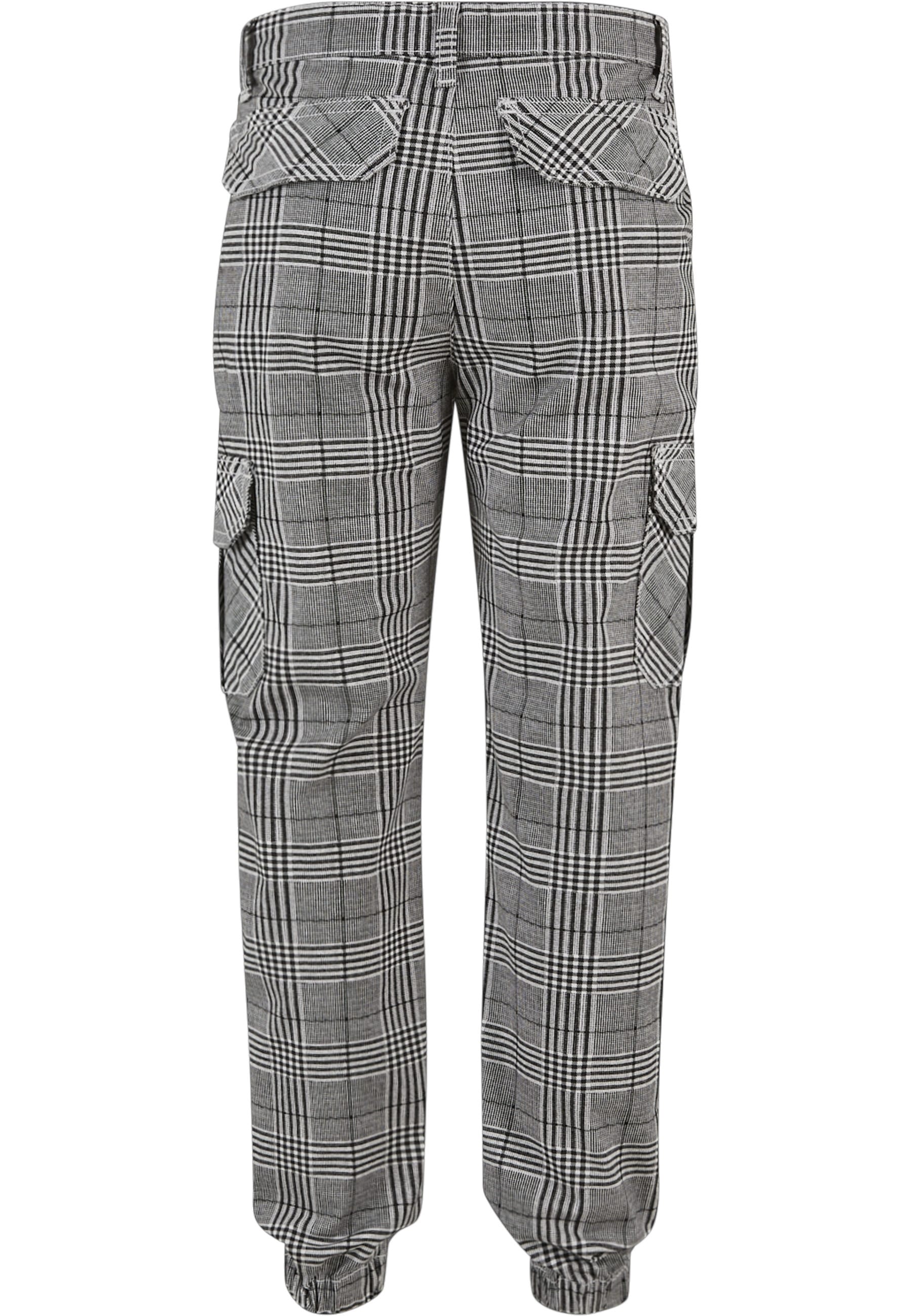 URBAN CLASSICS Cargohose »Urban Classics Herren Boys AOP Glencheck Cargo Jog Pants«