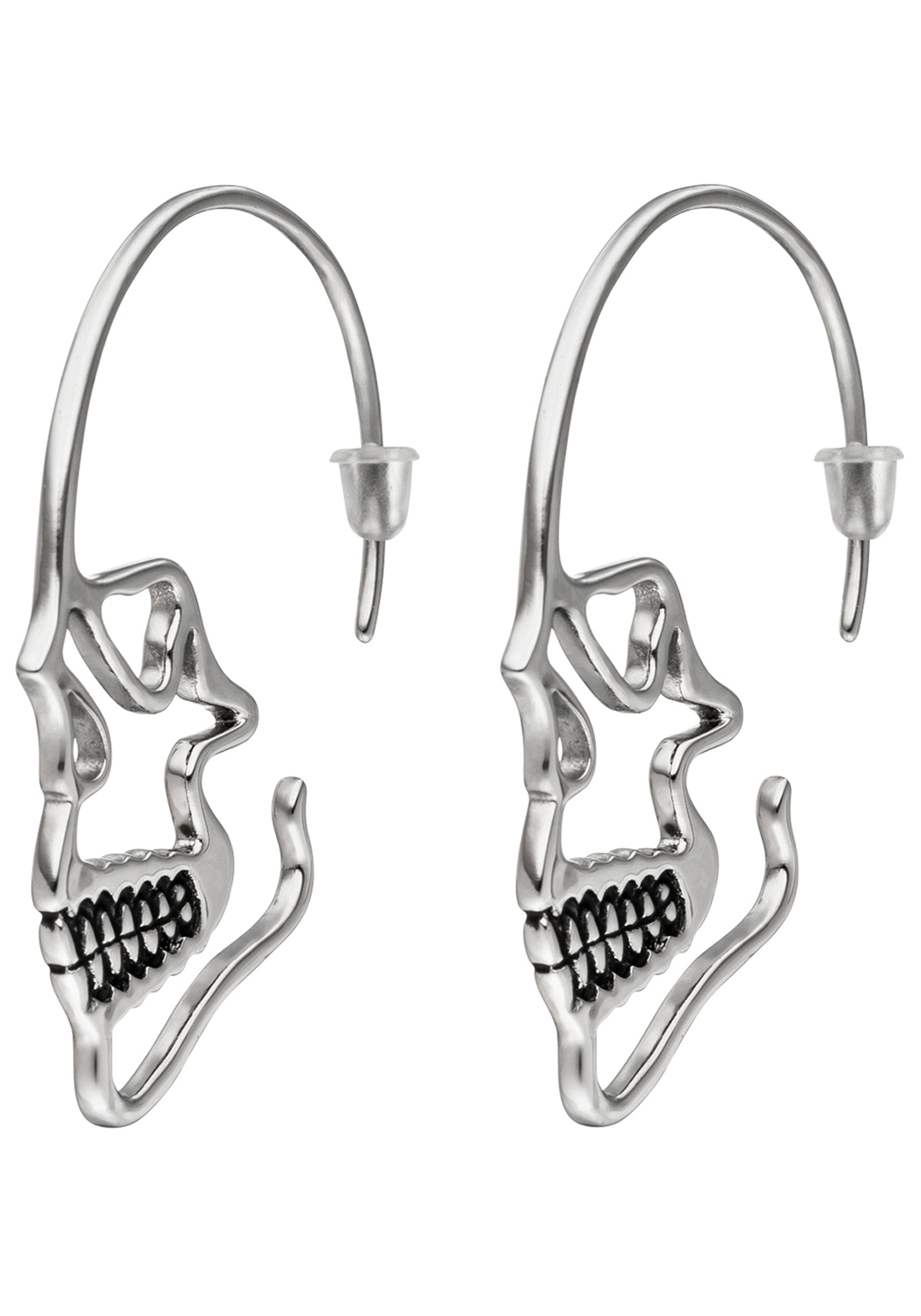 JOBO Paar Ohrhänger »Totenkopf« Edelstahl