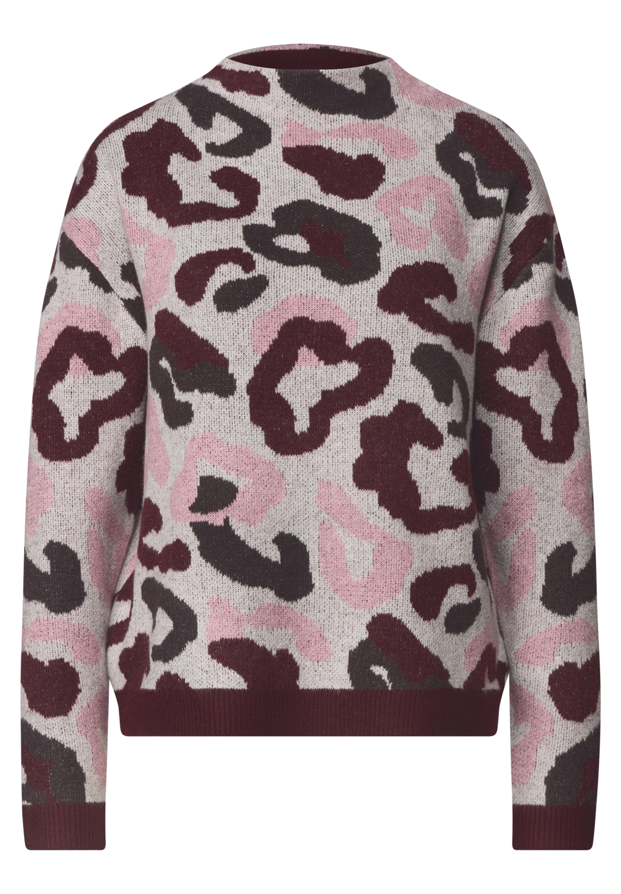STREET ONE Stehkragenpullover mit Leomuster