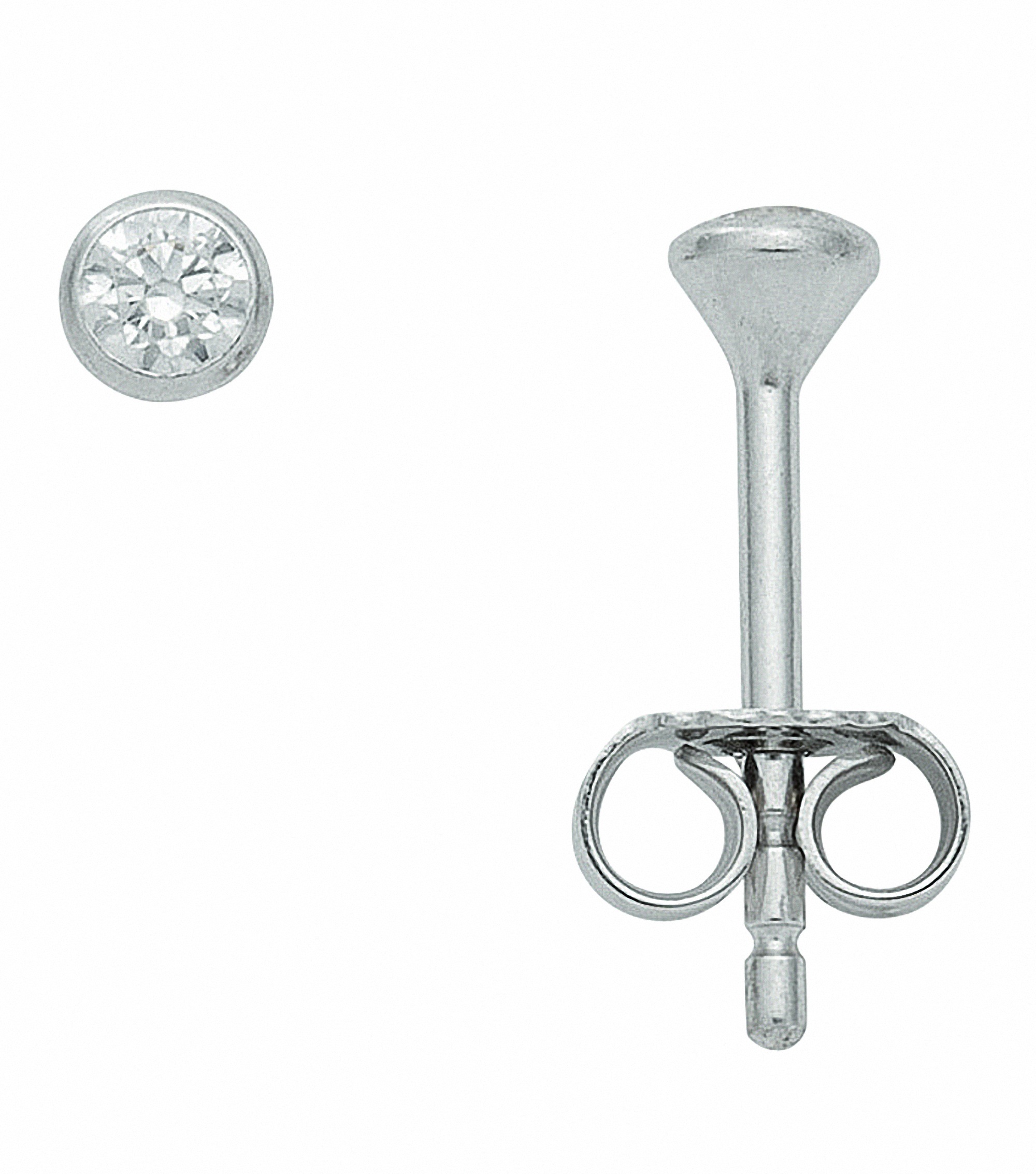 Paar Ohrhänger ADELIA´S "Damen 585 Weißgold Ohrringe Ohrstecker mit Zirkonia", silber, Ohrringe, Damen, Damen, Gold Weißgold 585, Gold, Weißgold 585, mit Zirkonia Weißgoldschmuck für Damen