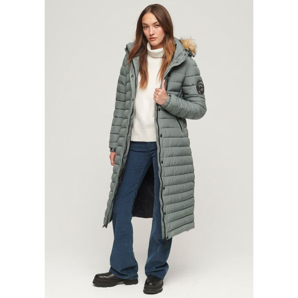 Superdry Steppmantel »FUJI HOODED LONGLINE PUFFER«