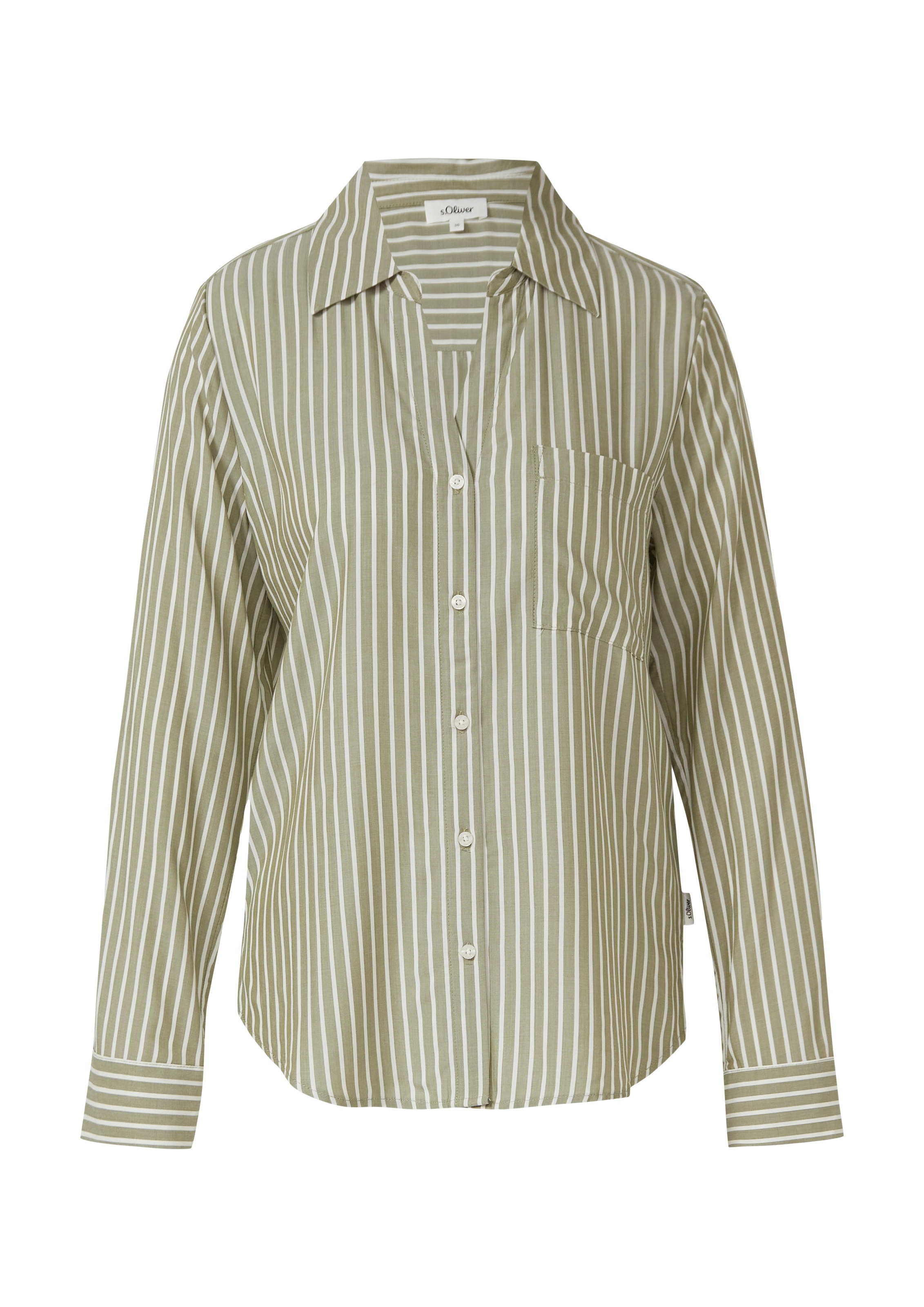 s.Oliver Langarmbluse im Streifen-Design und aus Viskose günstig online kaufen