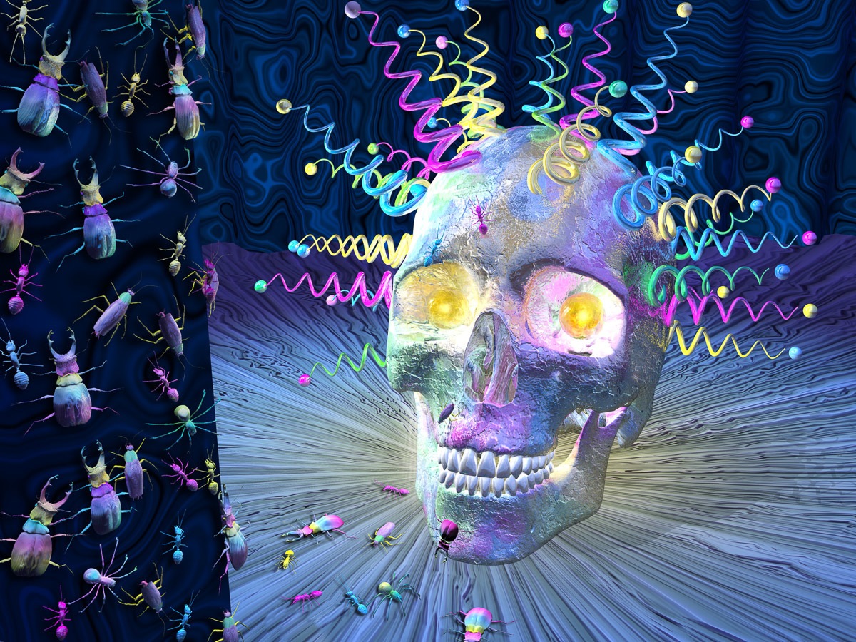 Papermoon Fototapetas »Psychedelischer Schädel«