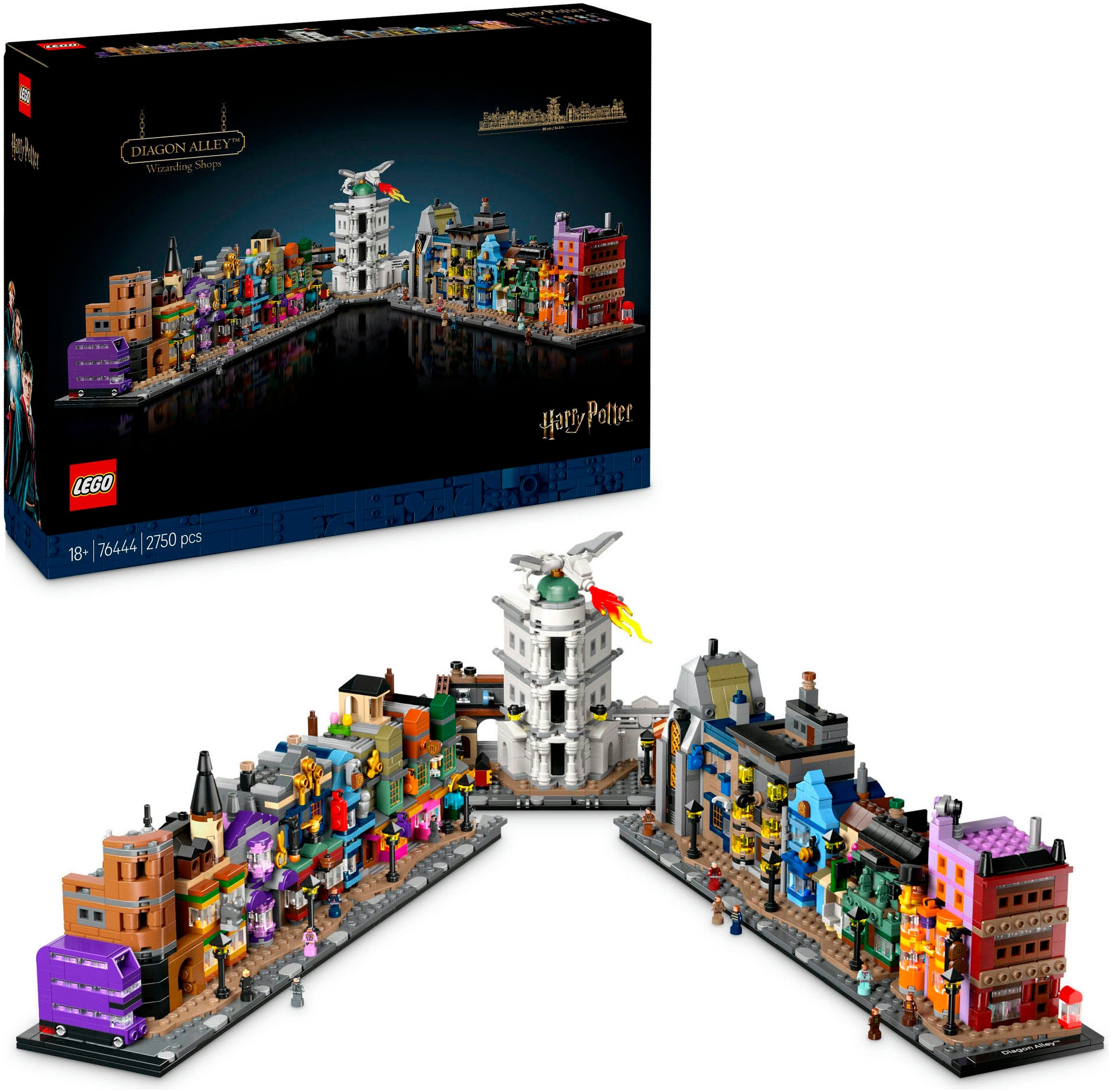 LEGO Konstruktionsspielsteine "Die Zauberläden der Winkelgasse (76444), LEGO Harry Potter ", bunt, Kunststoff, Spielbausteine, Made in Europe