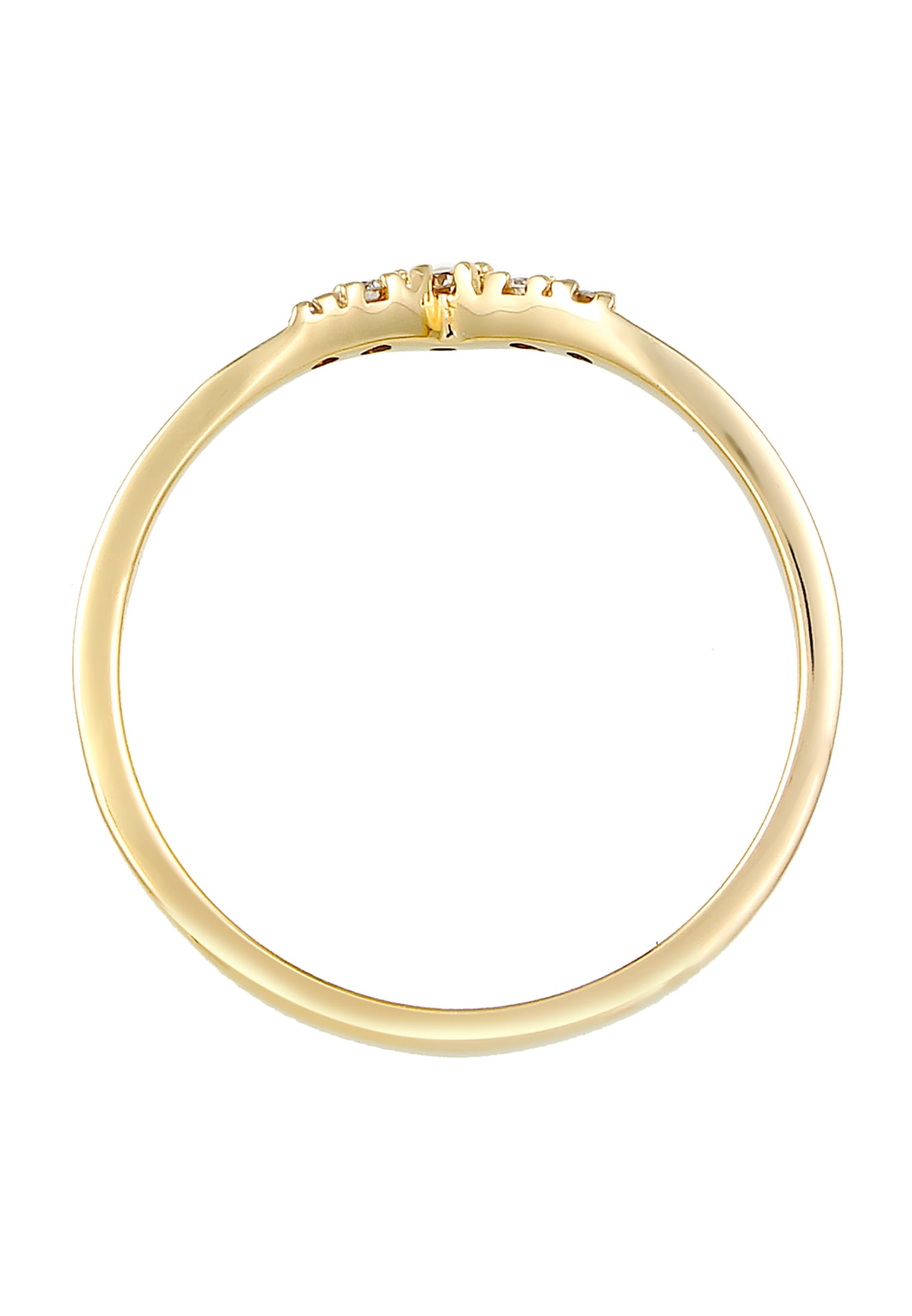 Elli DIAMONDS Verlobungsring »Verlobungsring V-Form Diamant 0.07 ct 585 Gelbgold«