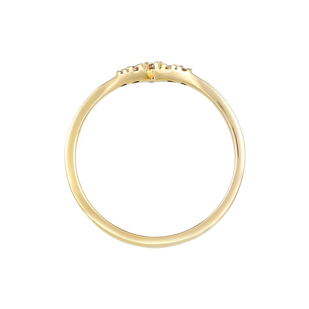 Elli DIAMONDS Verlobungsring »Verlobungsring V-Form Diamant 0.07 ct 585 Gelbgold«