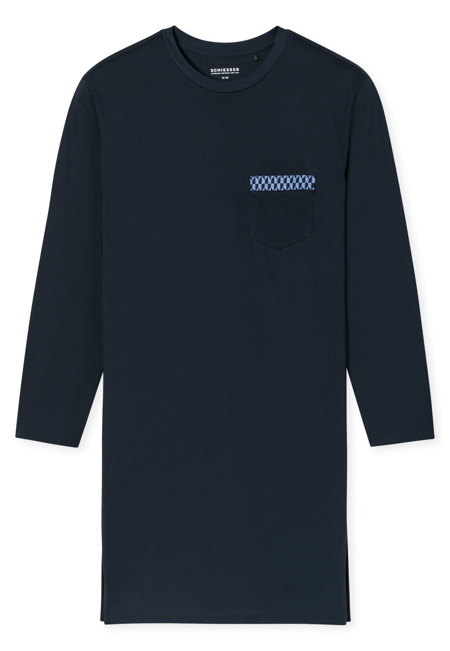 Schiesser Nachthemd "Comfort Nightwear" Brusttasche seitliche Schlitze, wei günstig online kaufen