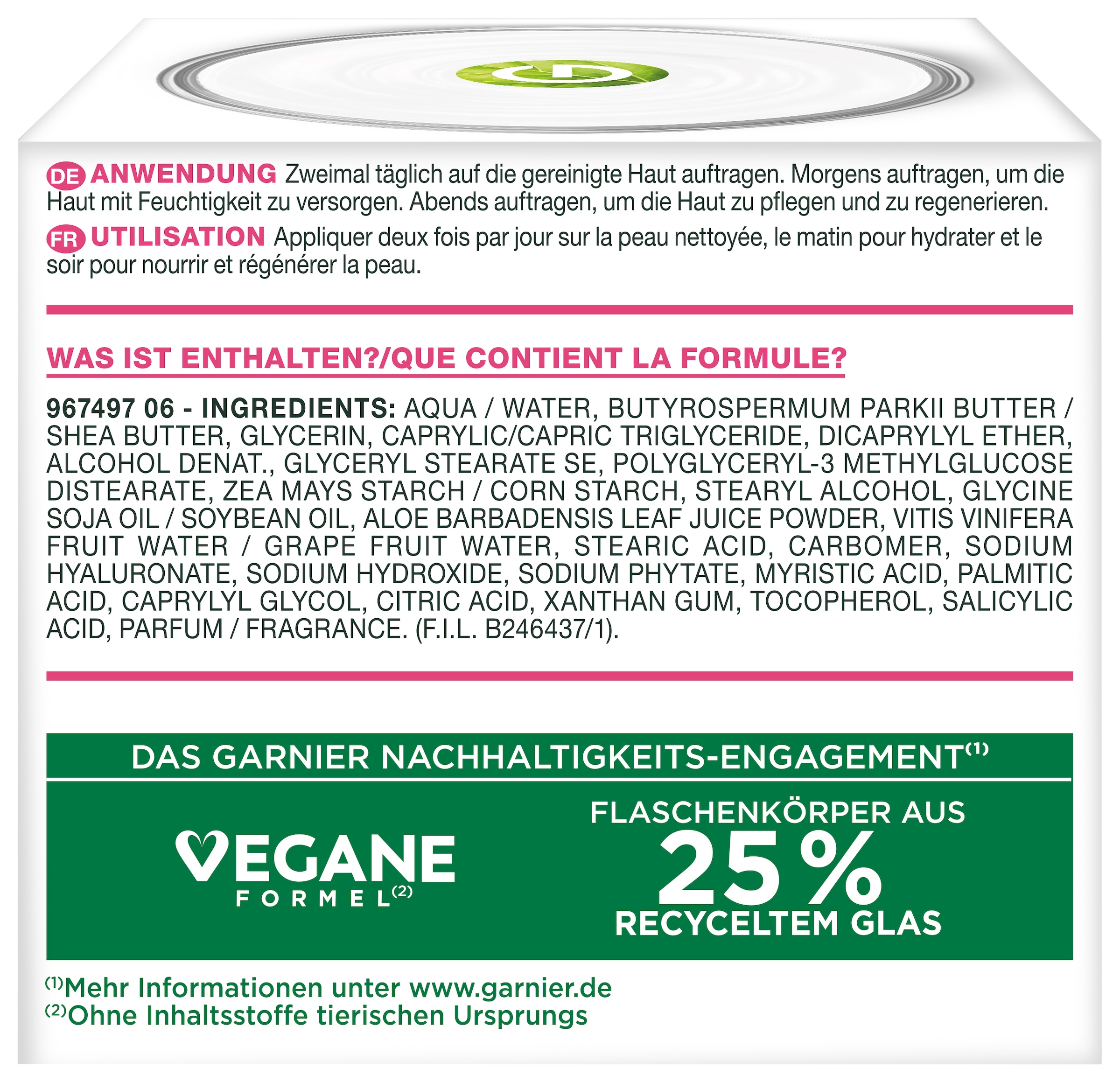 GARNIER Gesichtsemulsion »Garnier Hyaluron Barrier Repair Beruhigende Creme«