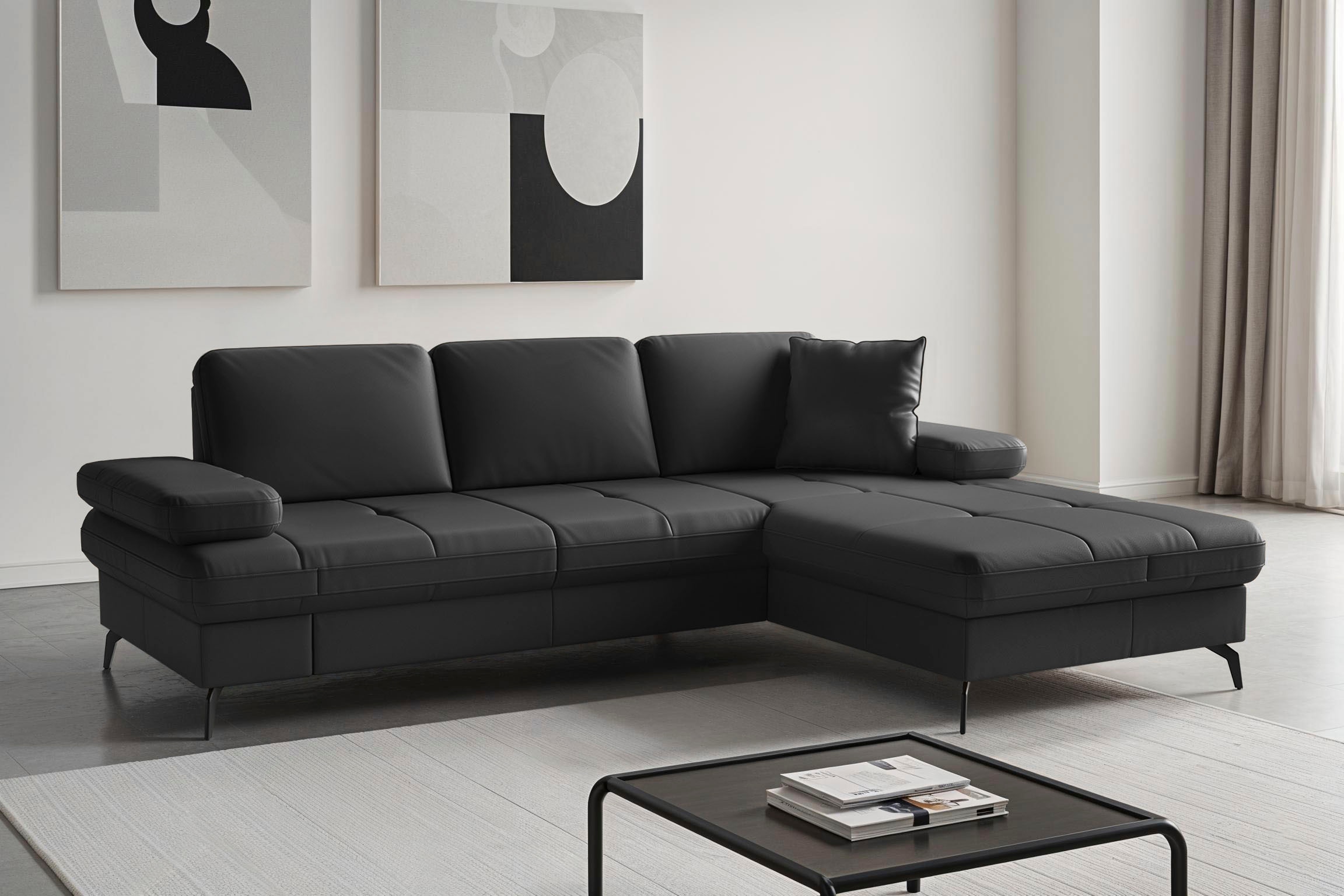 sit&more Ecksofa "Morris Jubi, Recamiere, Breite 247 cm" mit Armteilfunktion, wahlweise mit Schlaffunktion