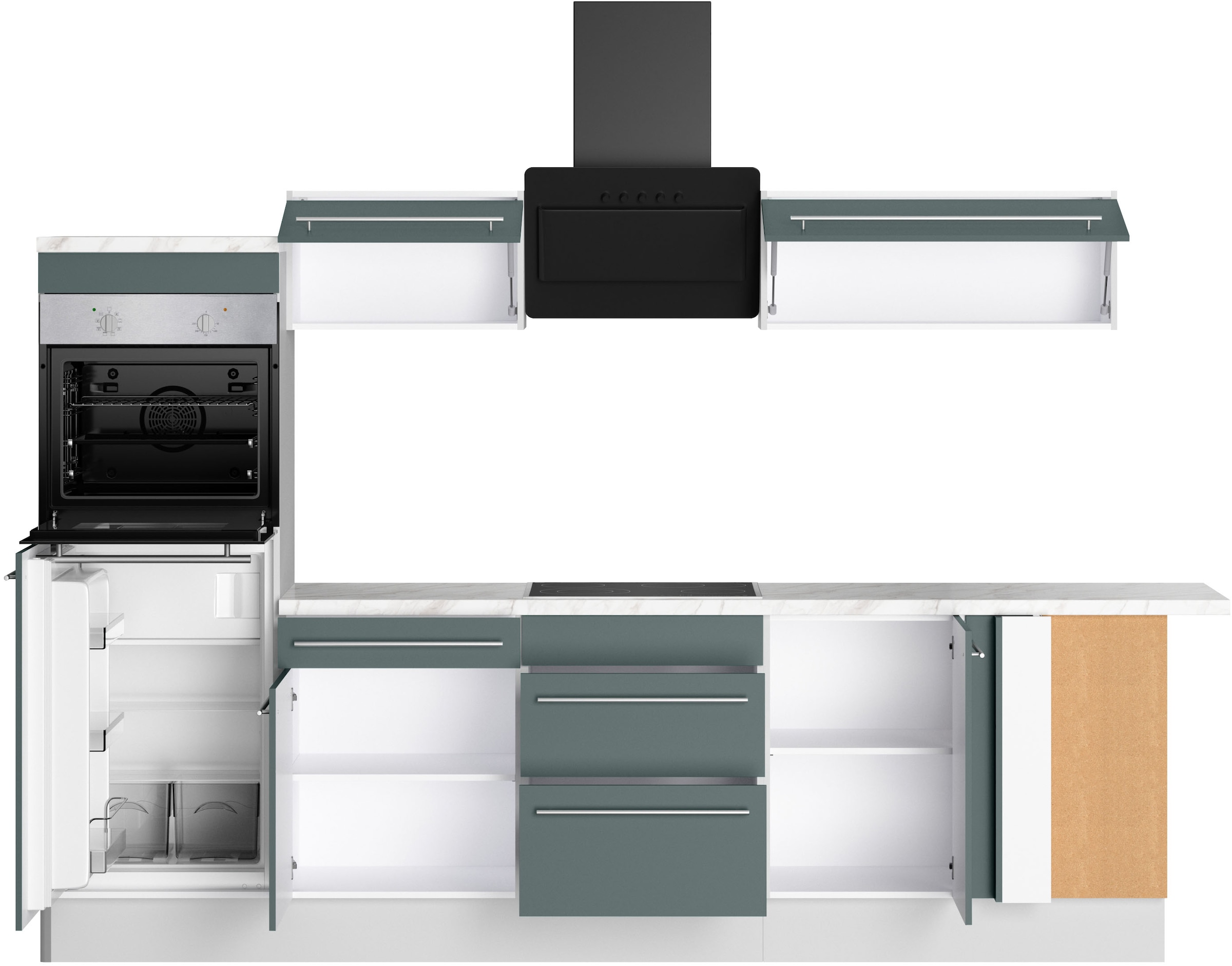 OPTIFIT Küche »Bern2«, Stellmaße 295 x 175 cm, wahlweise mit E-Geräten