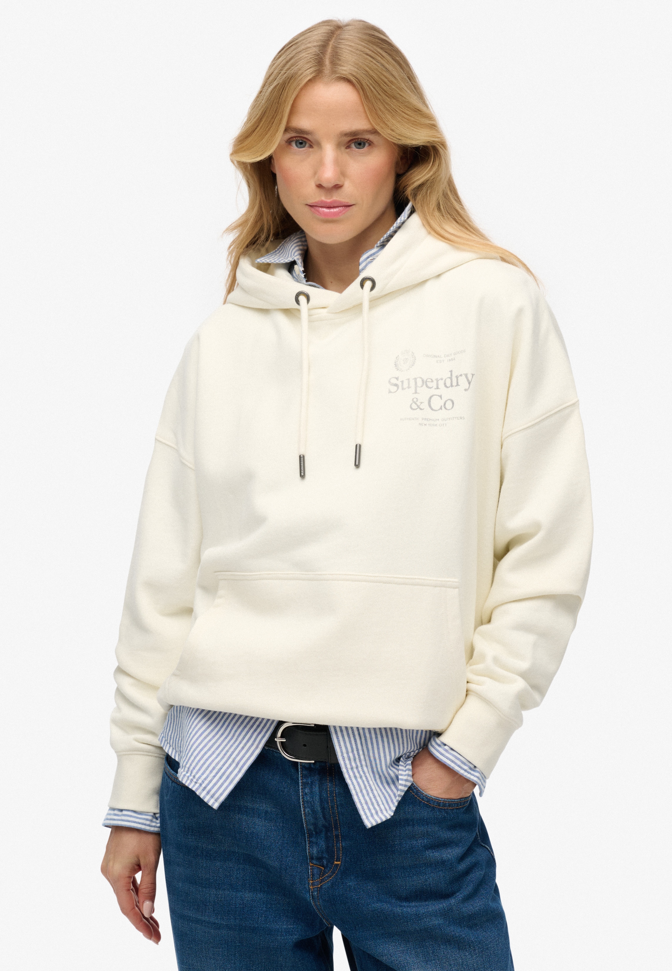 Superdry Kapuzensweatshirt "LUXE CASUAL RELAXED HOOD", Baumwolle, oversize