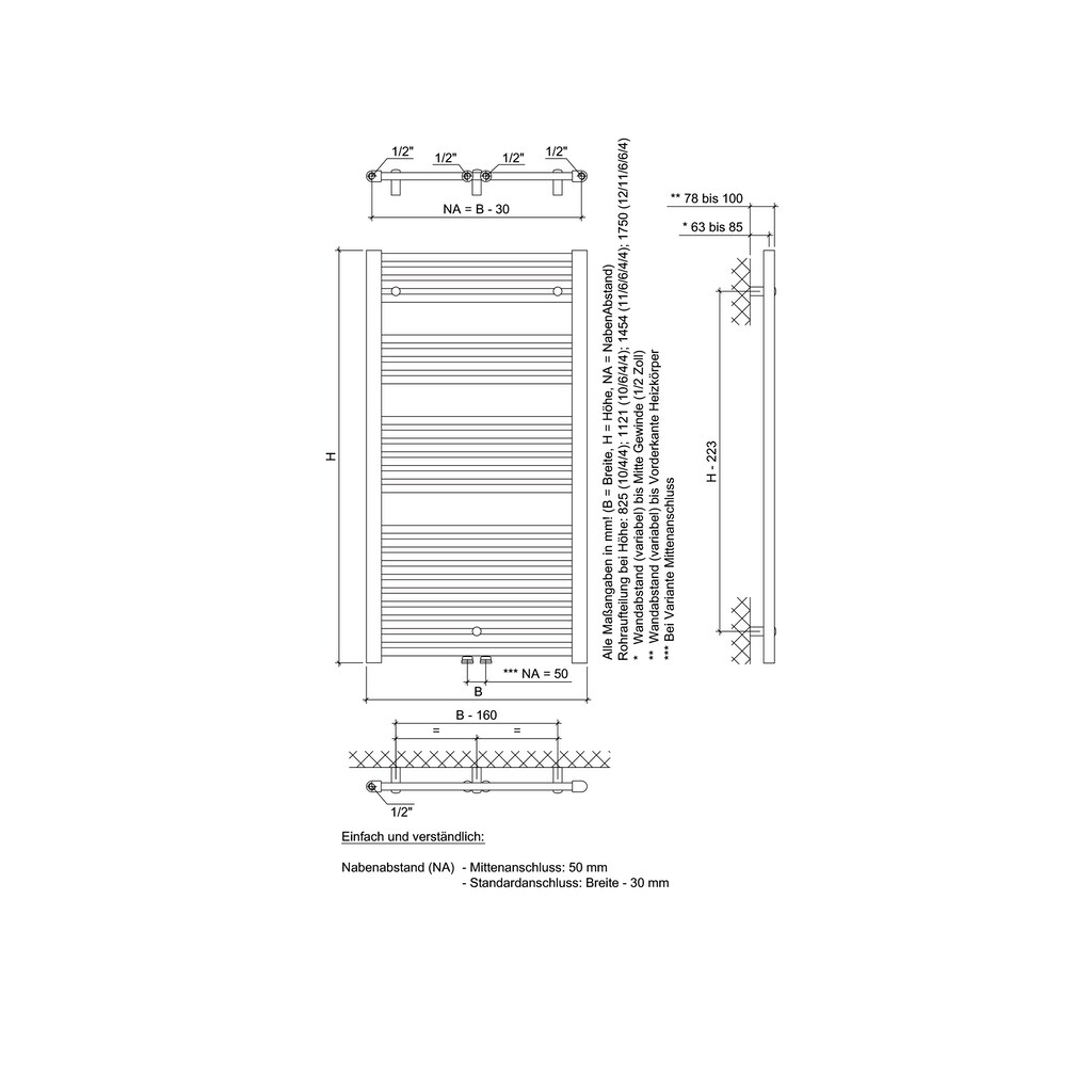 Ximax Badheizkörper »Alpha 1121 mm x 600 mm«