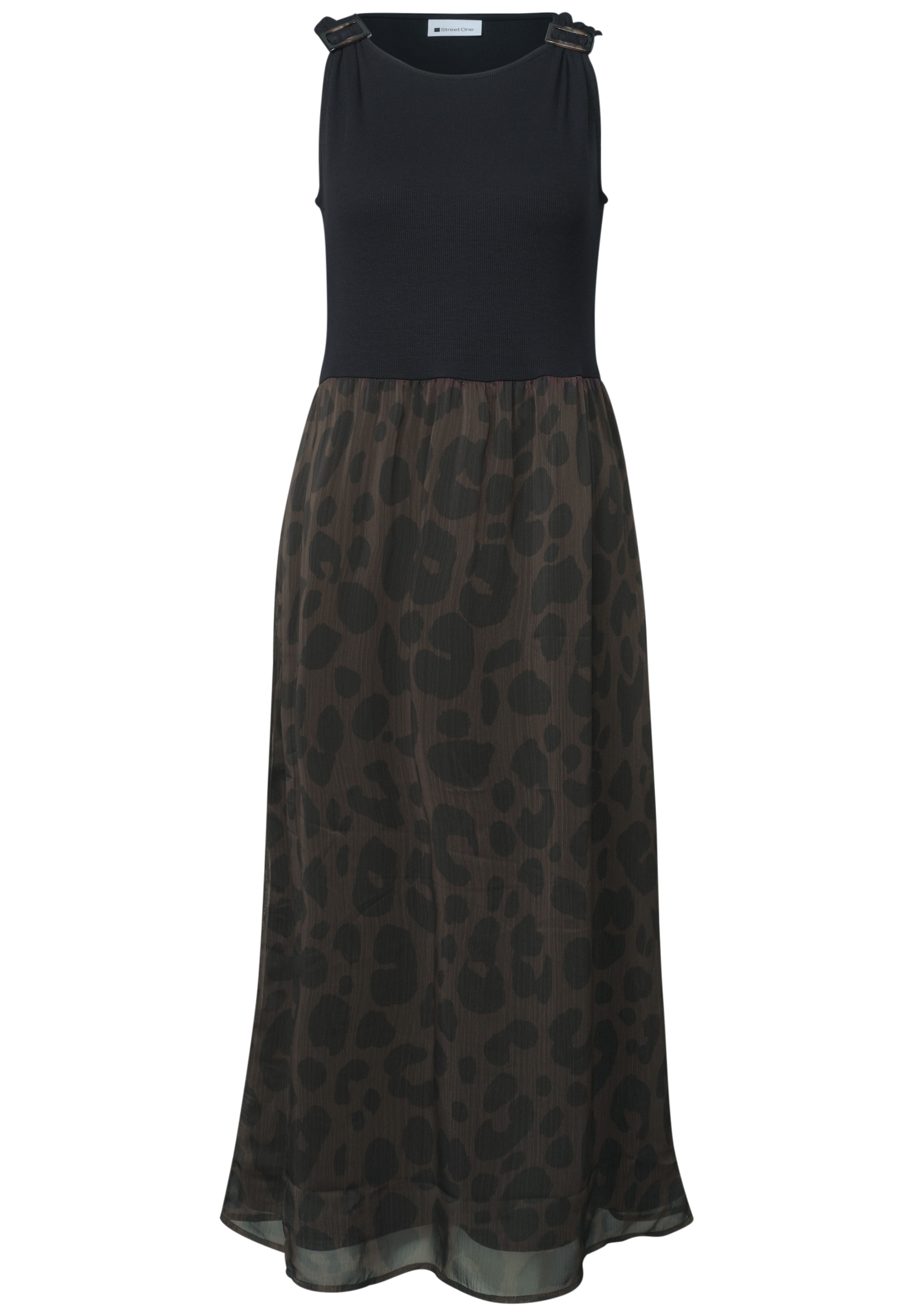 STREET ONE Midikleid Ohne Taschen mit Rundhalsausschnitt