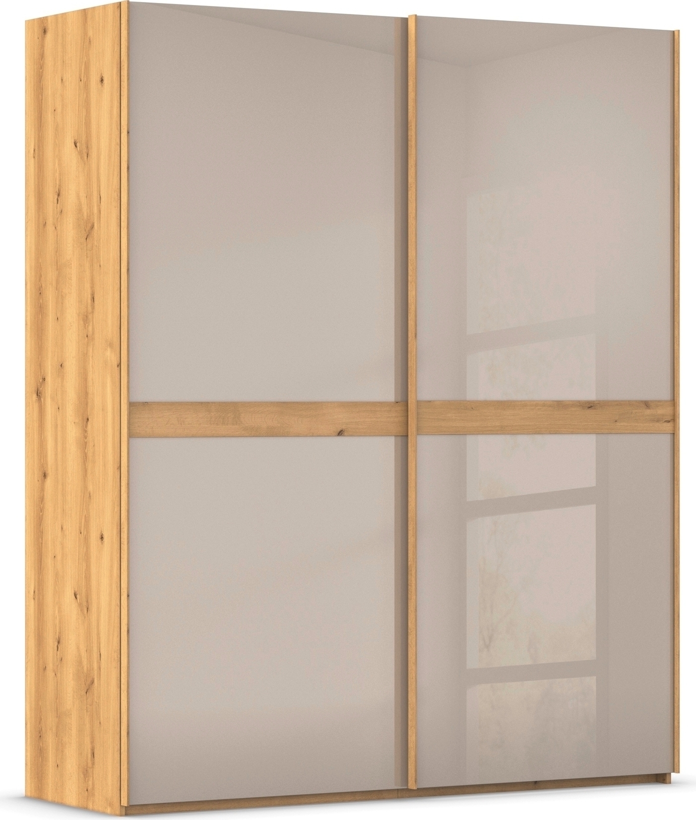 rauch "Kleiderschrank Schrank Garderobe Schlafzimmerschrank SCALE-LINE" edle Optik mit Bauchbinde in Korpusfarbe mit Glasfront MADE IN GERMANY