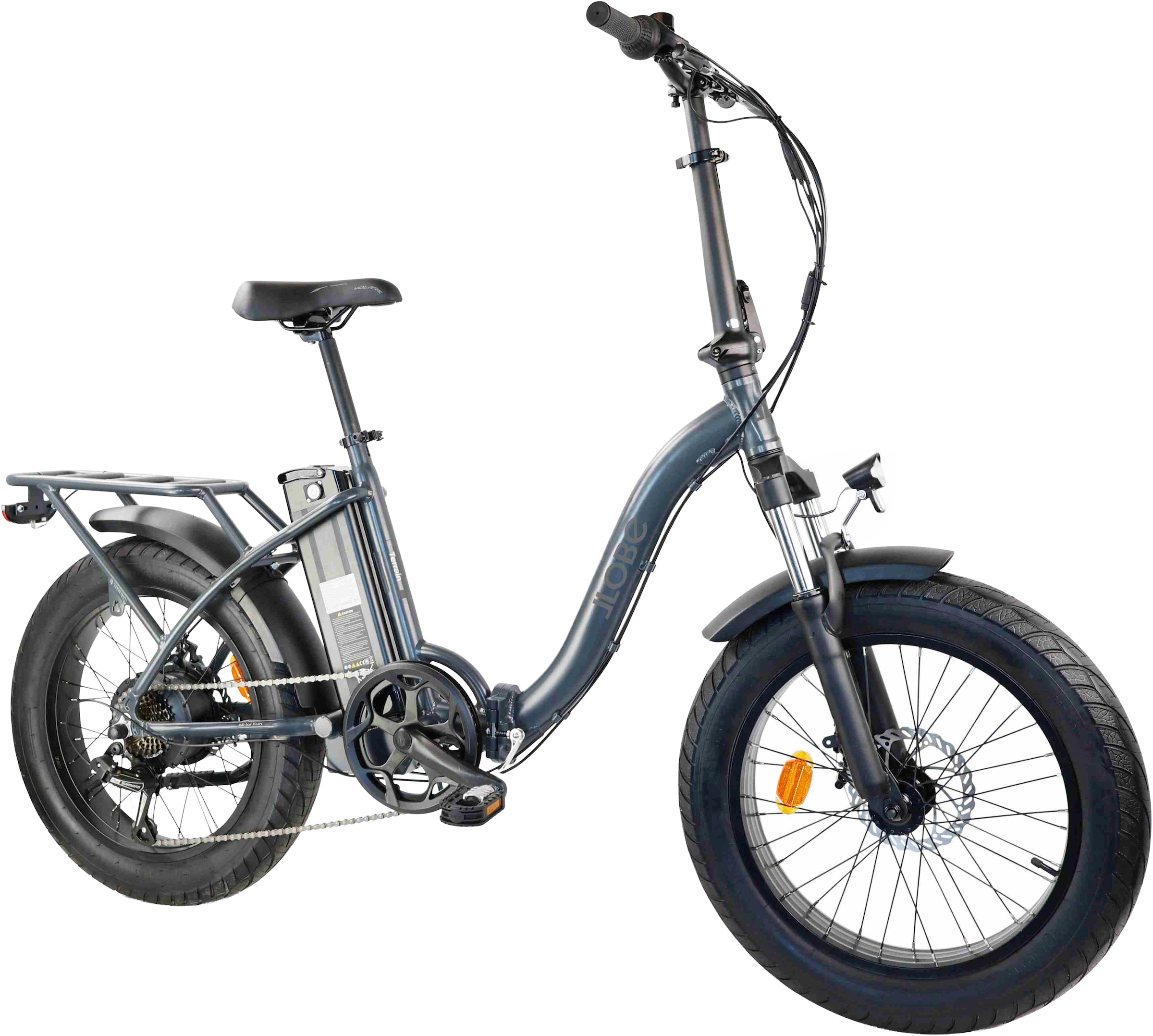 LLobe »Elektro Faltrad 20" Terrain grau« 7 Gang Shimano Tourney Schaltwerk Kettenschaltung Heckmotor 250 W
