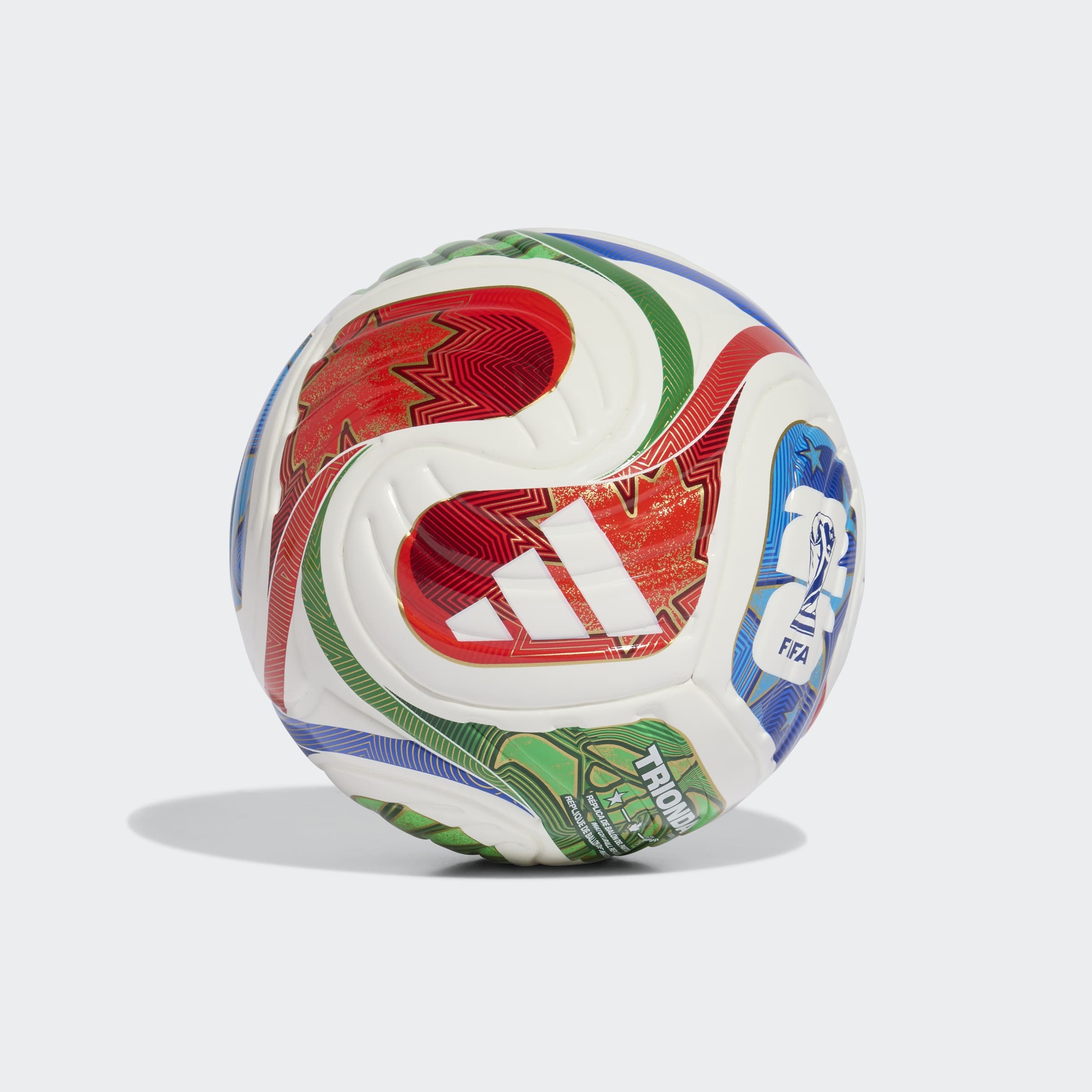 Fußball ADIDAS PERFORMANCE "FIFA -WELTMEISTERSCHAFT 26™ TRIONDA" Gr. 1, weiß, royal blau, solar blau, power rot, Bälle, 1, 0,4 g, WM, B:22,3cm H:17,3cm T:22cm 3