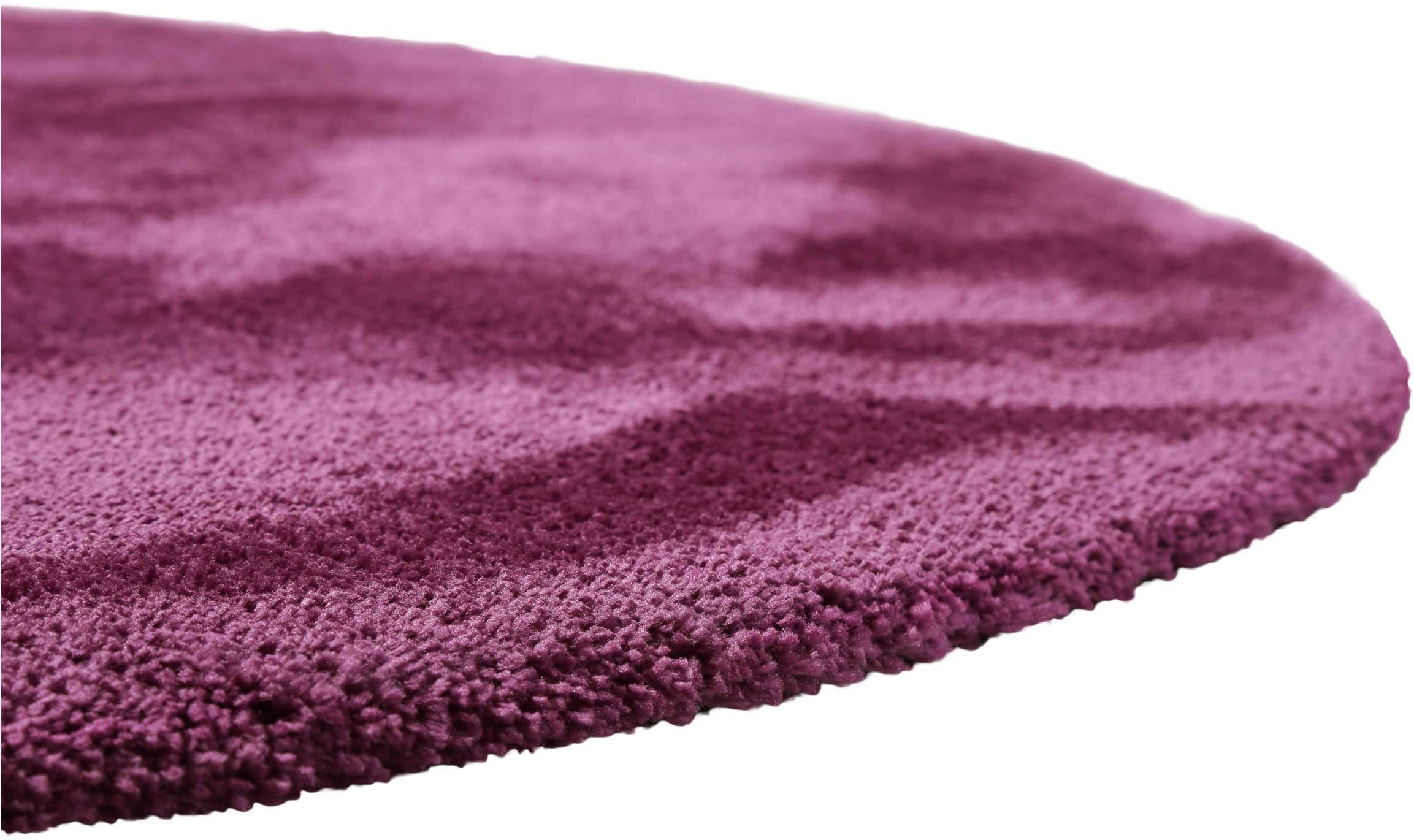 Homie Living Teppich »Pisa« rund 25 mm Höhe Hochflor, Microfaser, uni, weich, Shaggy, Wohnzimmer, Schlafzimmer