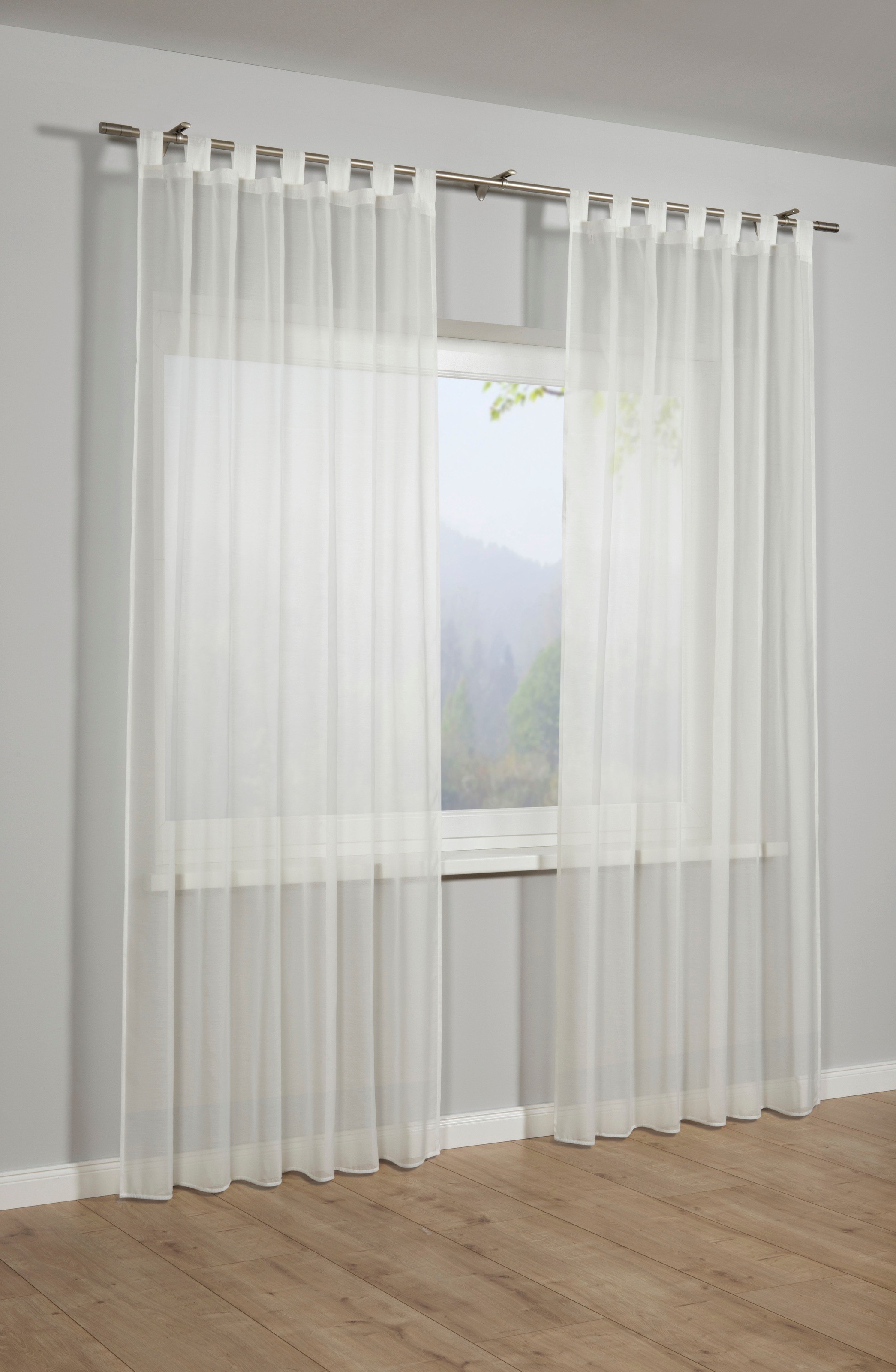 Sehlbach Gardine "Schal Voile Uni" Schlaufen 1 Stk. tlg. mit Schlaufen günstig online kaufen