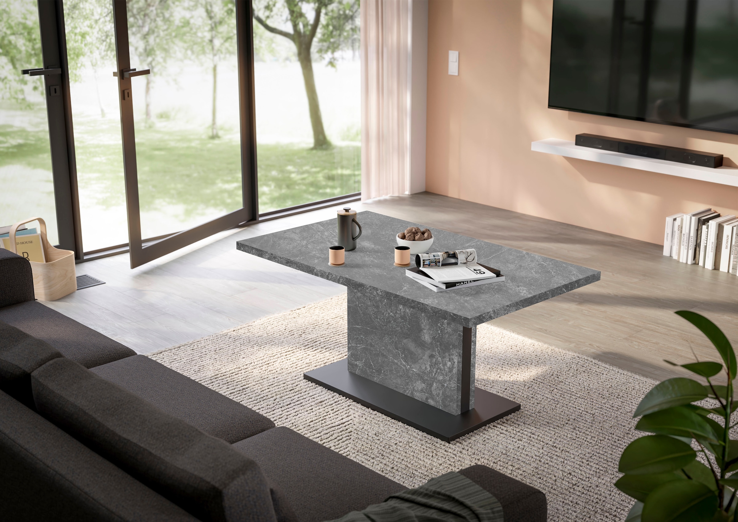 Mäusbacher Couchtisch »Lift Couchtisch«, höhenverstellbar von 49-68 cm, Breite 120 cm, Metallgestell