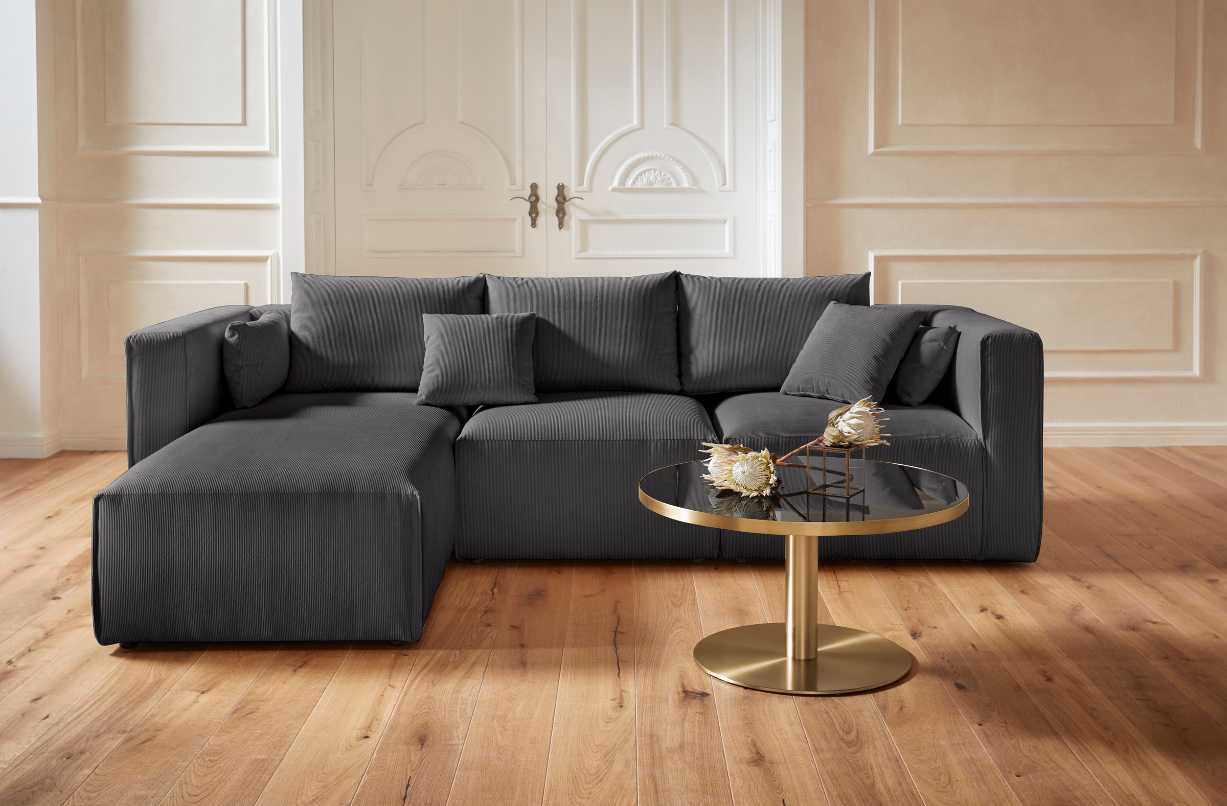 Home affaire Ecksofa »Comfine L-Form«, zusammengesetzt aus Modulen, 3 Bezugsqualitäten und viele Farben