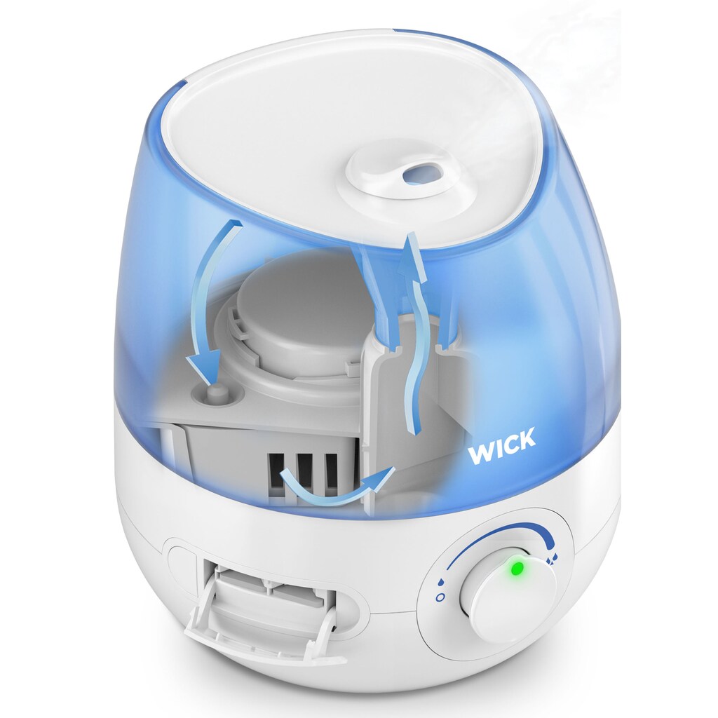 WICK Luftbefeuchter »Mini-Ultraschall-Kaltluftbefeuchter«, 1,8 l Wassertank, empfohlen für Räume bis zu 15 m2