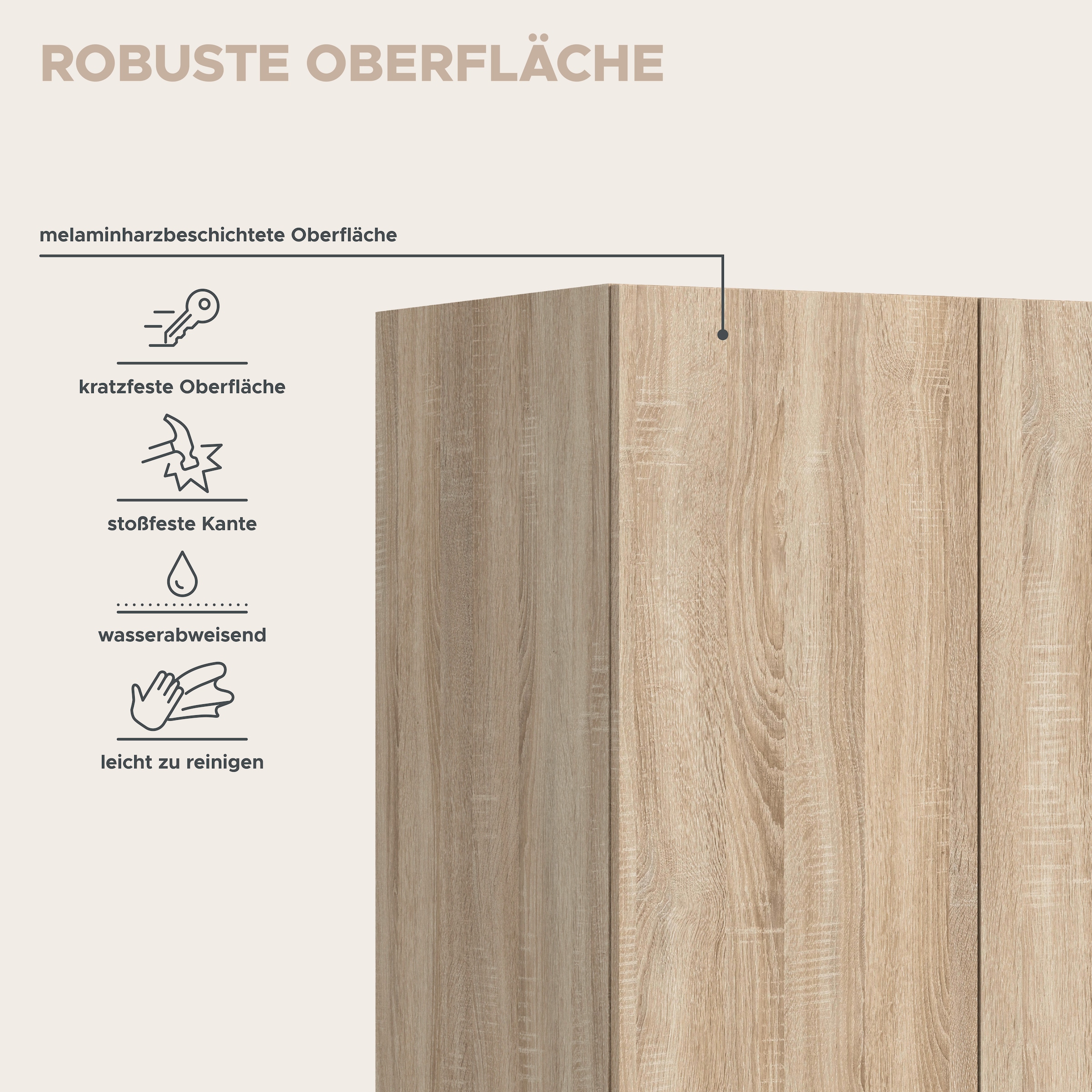 Home affaire Kleiderschrank »Skarde Schlafzimmerschrank, Garderobe, Schrank« Otto Bestseller Garderobe Schlafzimmerschrank,  Breite: 80 cm, Sonoma Eiche NB, Kleiderstange