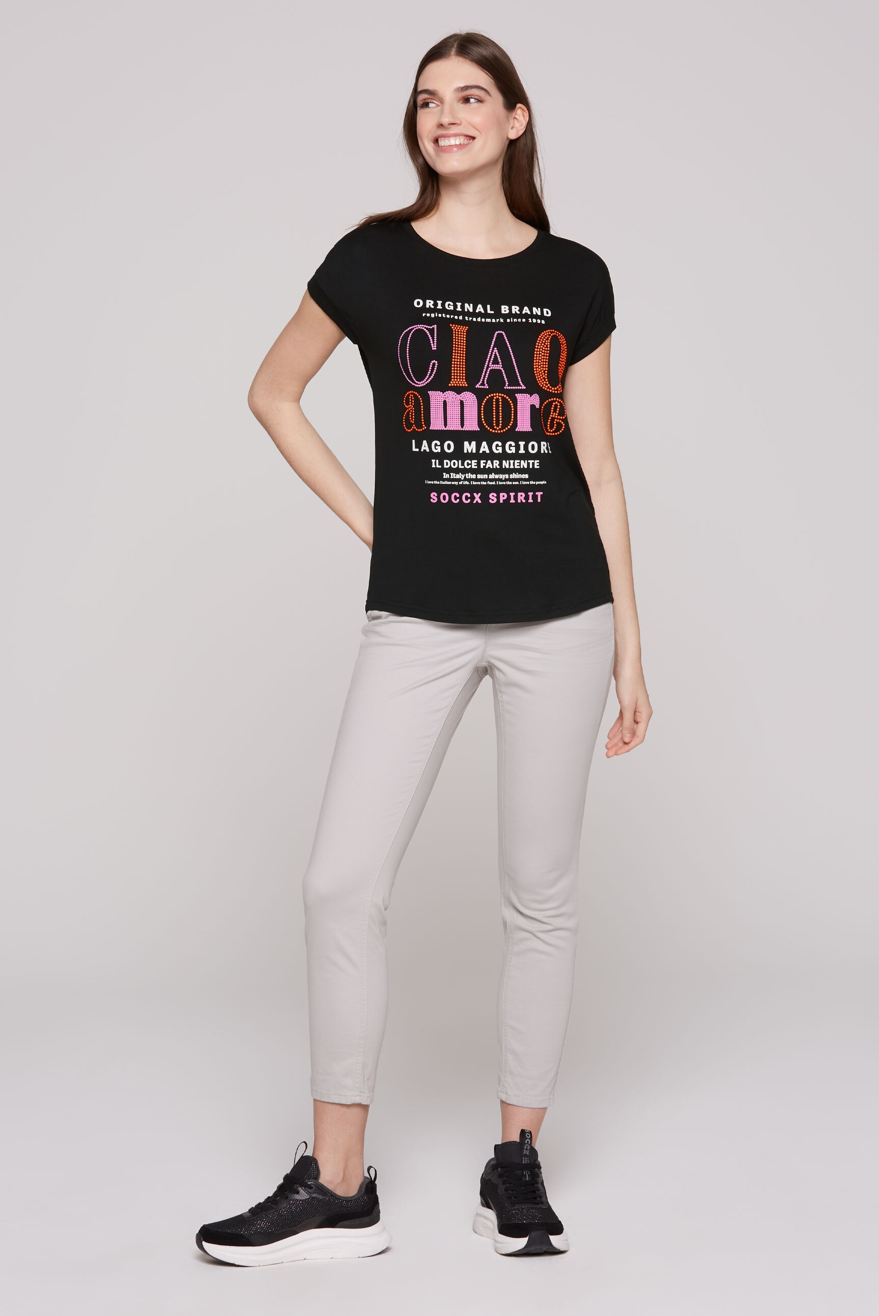 SOCCX Rundhalsshirt, mit überschnittenen Schultern