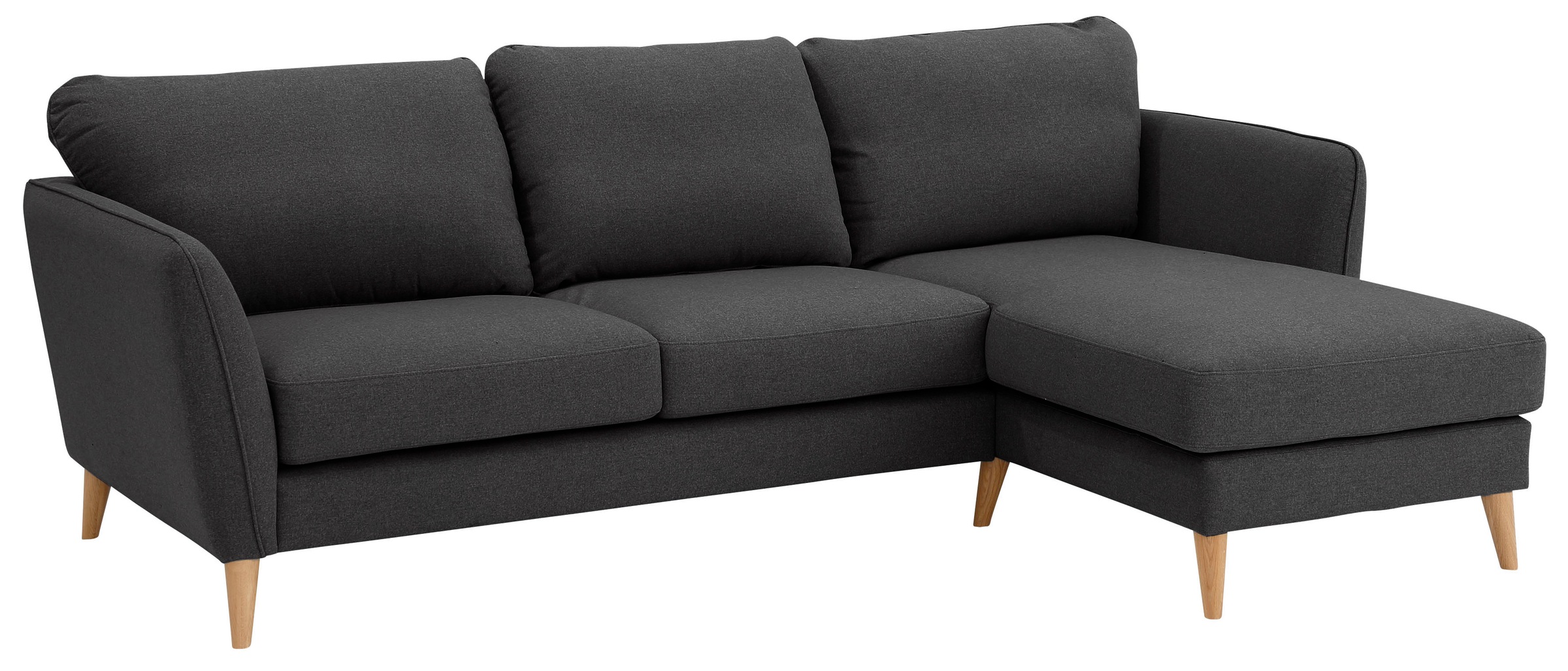 Home affaire Ecksofa »MARSEILLE (242/152cm),L-Form, Rec. rechts/links«, Massivholzbeine aus Eiche, in verschieden Bezügen und Farbvarianten