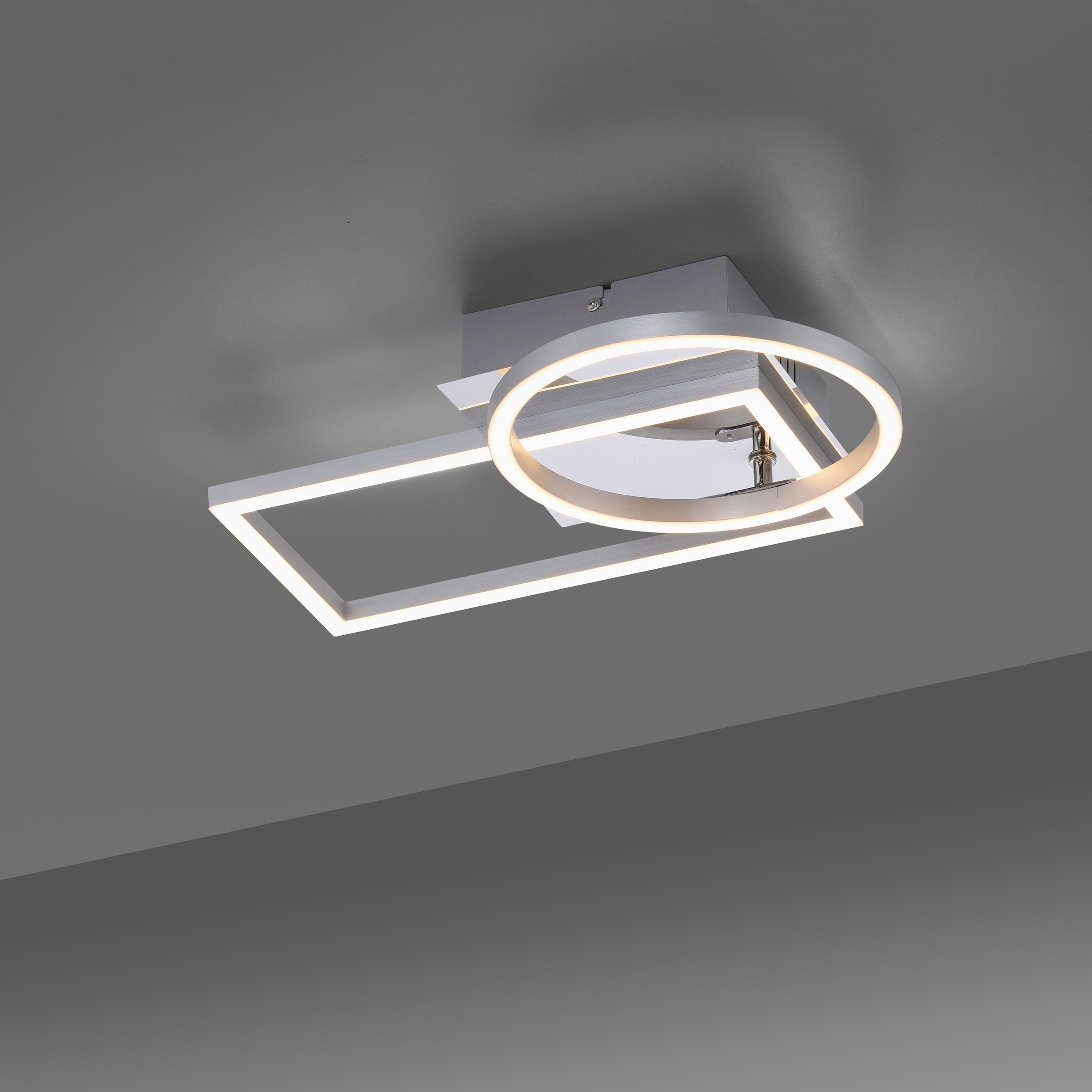 my home LED Deckenleuchte »Jorvin«, 2 flammig-flammig, Moderne Deckenlampe  stahl L37 x 26 cm, schwenkbar, flache Bauform | BAUR