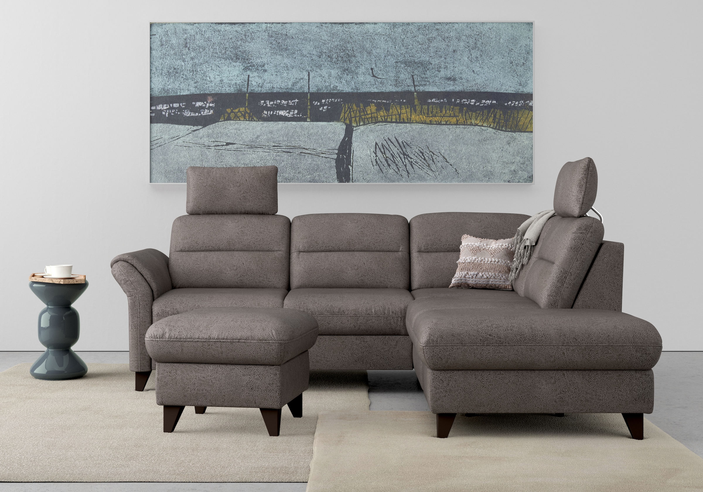 sit&more Ecksofa "Mellum L-Form" Federkern, wahlweise mit Bettfunktion, Sta günstig online kaufen