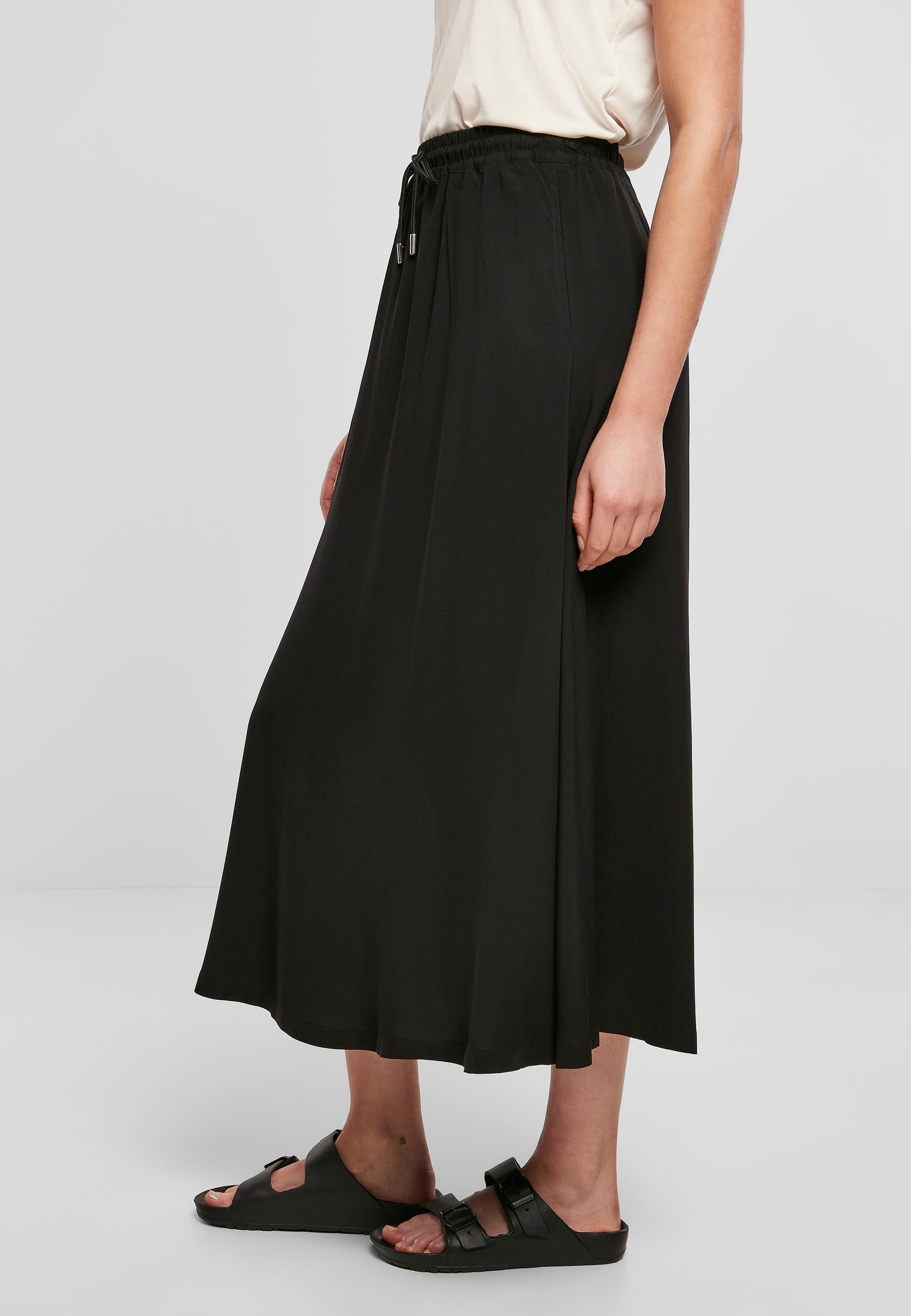 URBAN CLASSICS Jerseyrock »Urban Classics Damen Ladies Viscose Midi Skirt«, (1 tlg.)