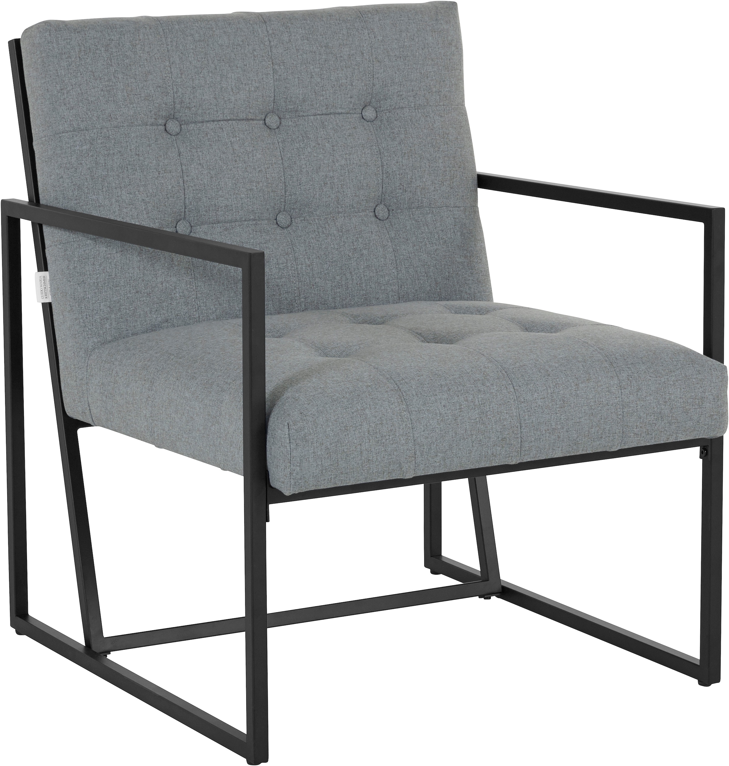 Guido Maria Kretschmer Home&Living Sessel »Silwai«, mit schönem Metallgestell und Samtpolsterung, Sitzhöhe 44 cm