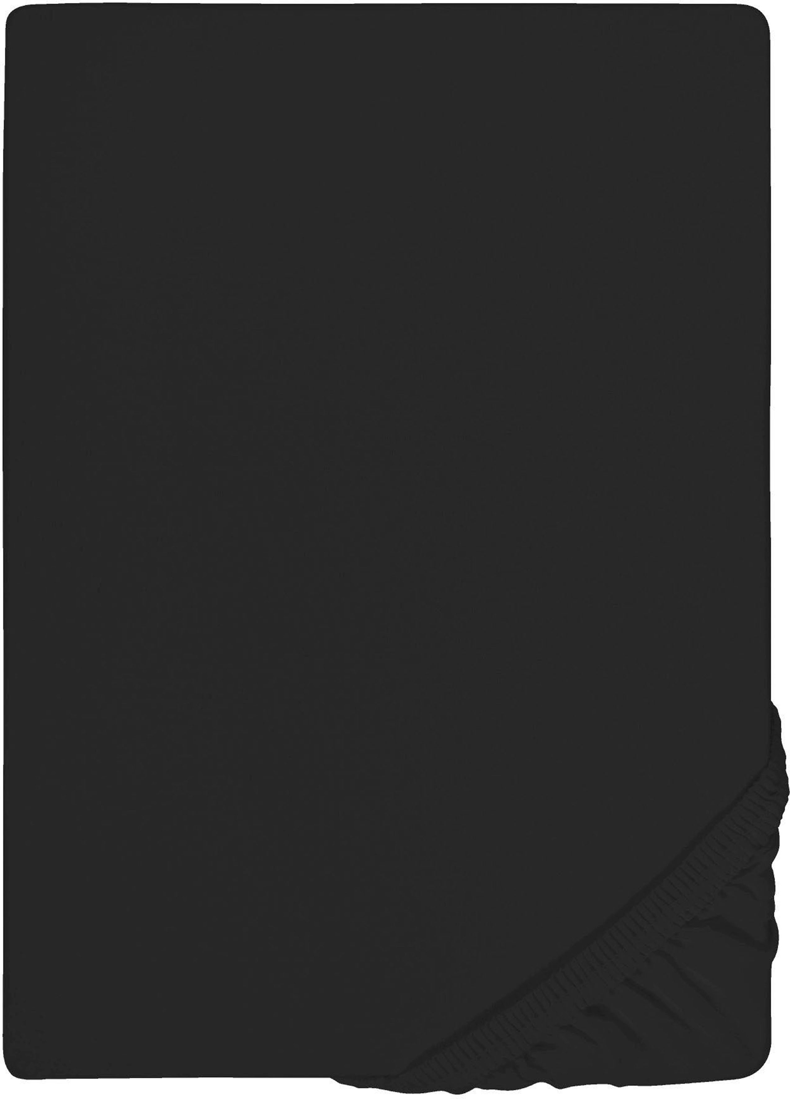 Biberna Spannbettlaken "0077866 Deluxe Jersey-Elastic Spannbetttuch 97% Baumwolle" Jersey mit Elasthan, Rundumgummi, bügelfrei, ab Größe 90 x 190 cm i