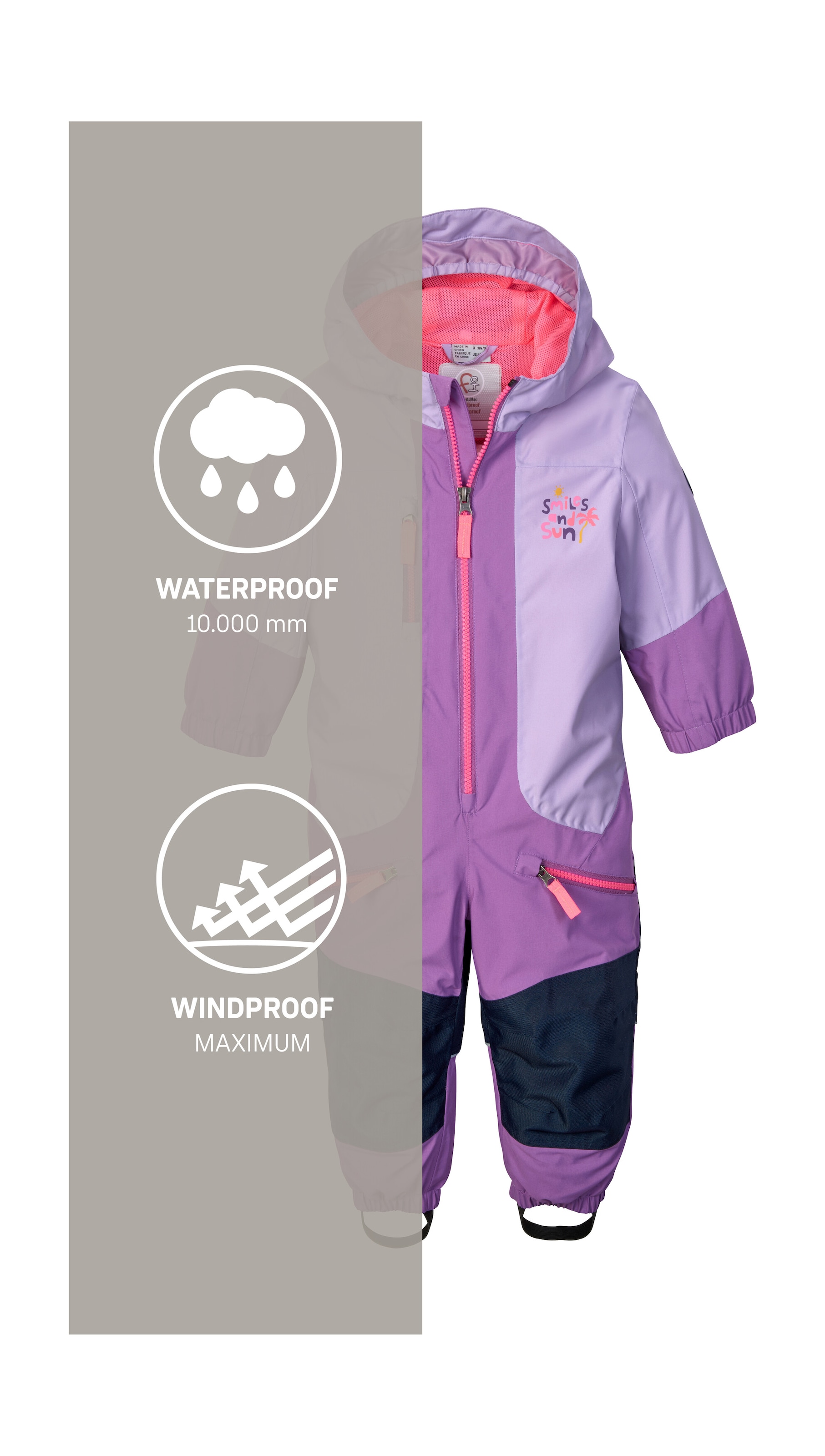first instinct by killtec Overall »FIOS 21 MNS ONPC«, Wasserdichter, PFAS-freier Kinderoverall mit reflektierenden Details