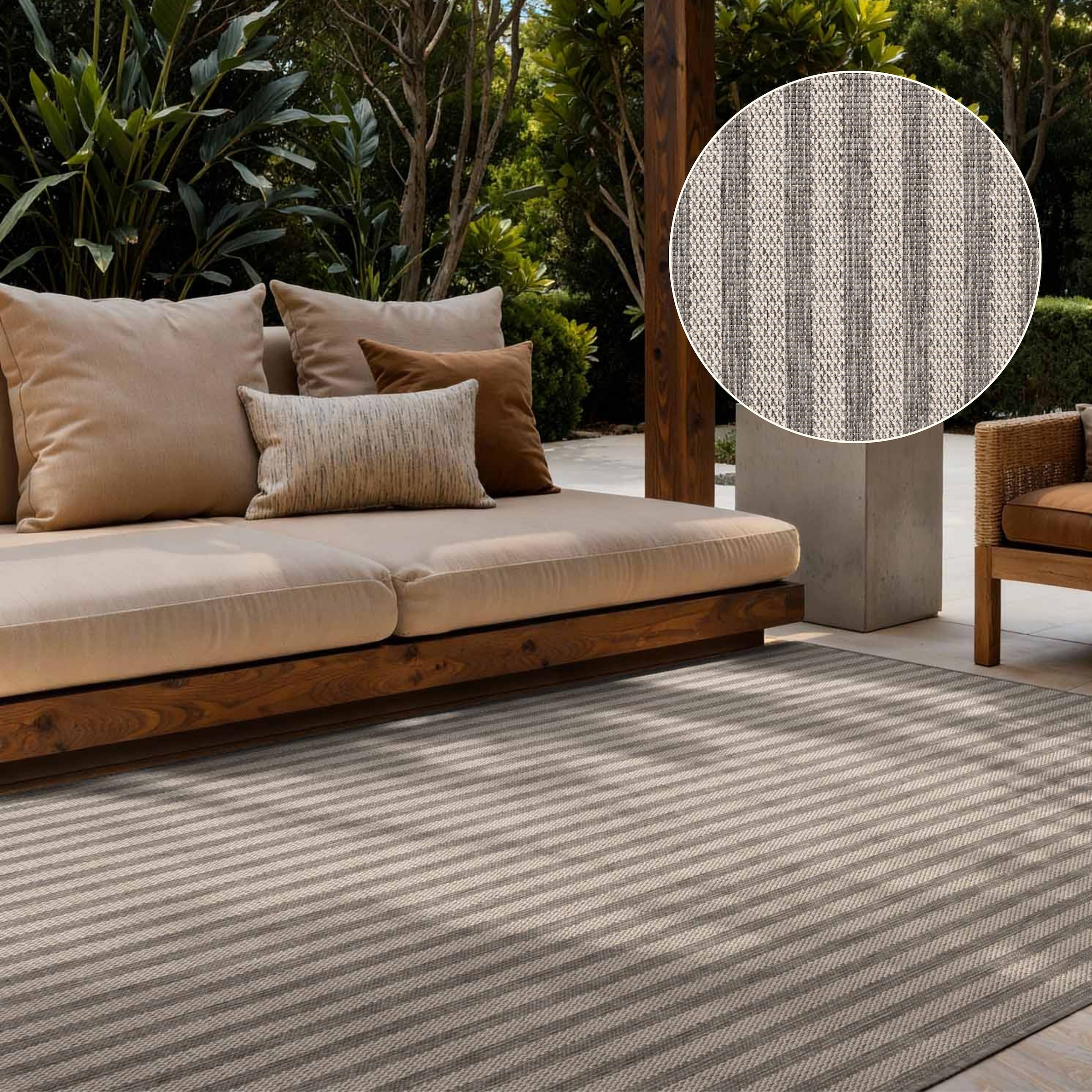 Ted Baker Teppich "Linley, Wendeteppich" rechteckig 8 mm Höhe Designteppich, Wetterfest, Pflegeleicht, Modern, Wohnzimmer, Terrasse