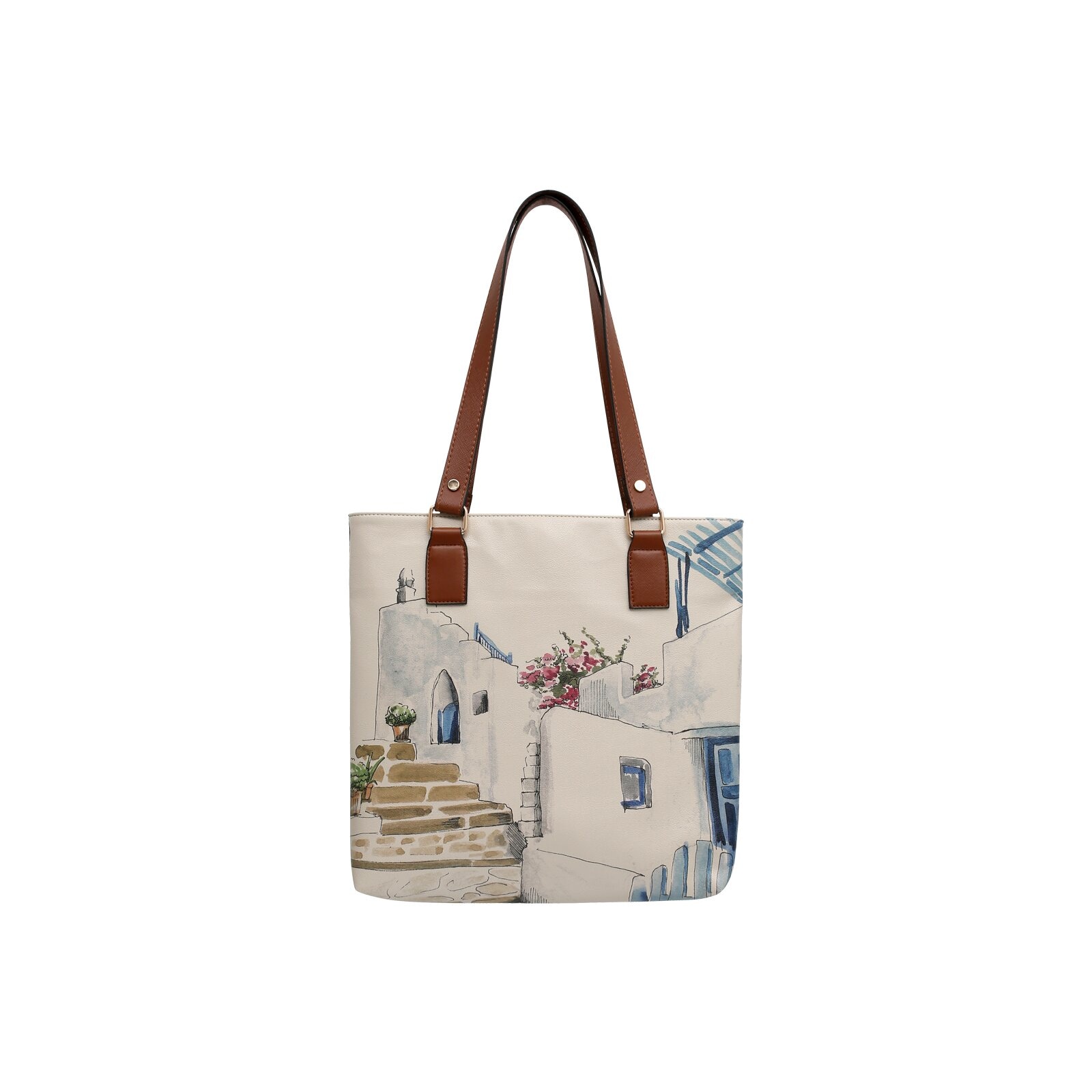 DOGO Umhängetasche »Multi Pocket Bag Paperflower Damen Handtaschen (Fashion) /«, Vegan