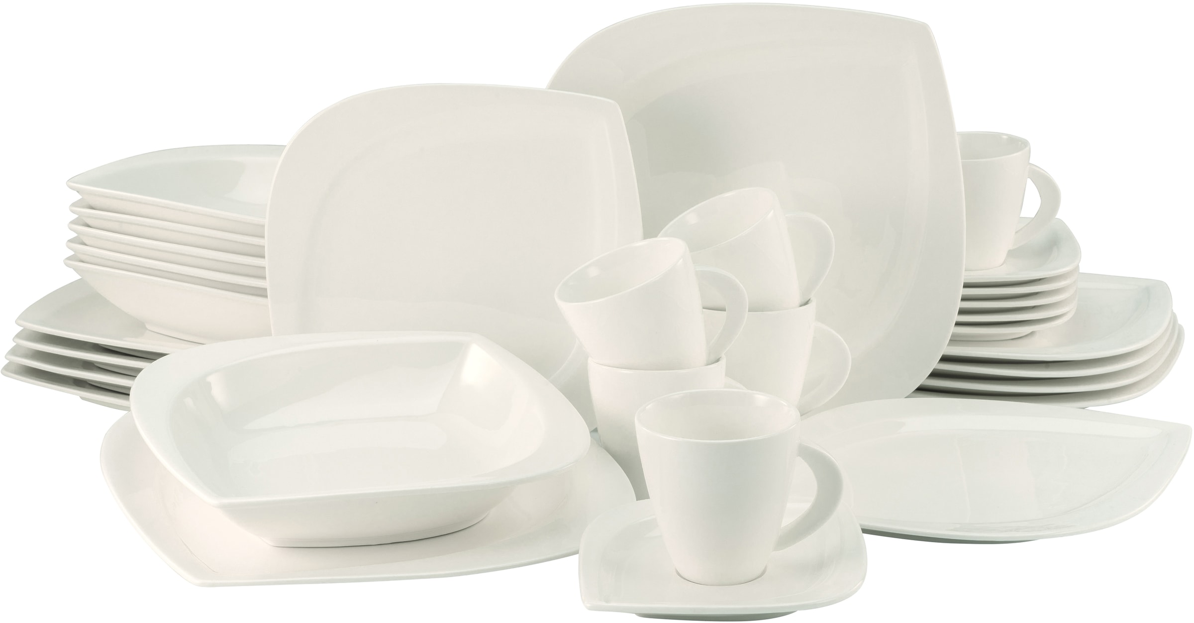 CreaTable Kombiservice "Geschirr-Set Melbourne", (Set, 30 tlg., Kaffeeservice und Tafelservice im Set, für 6 Personen), 