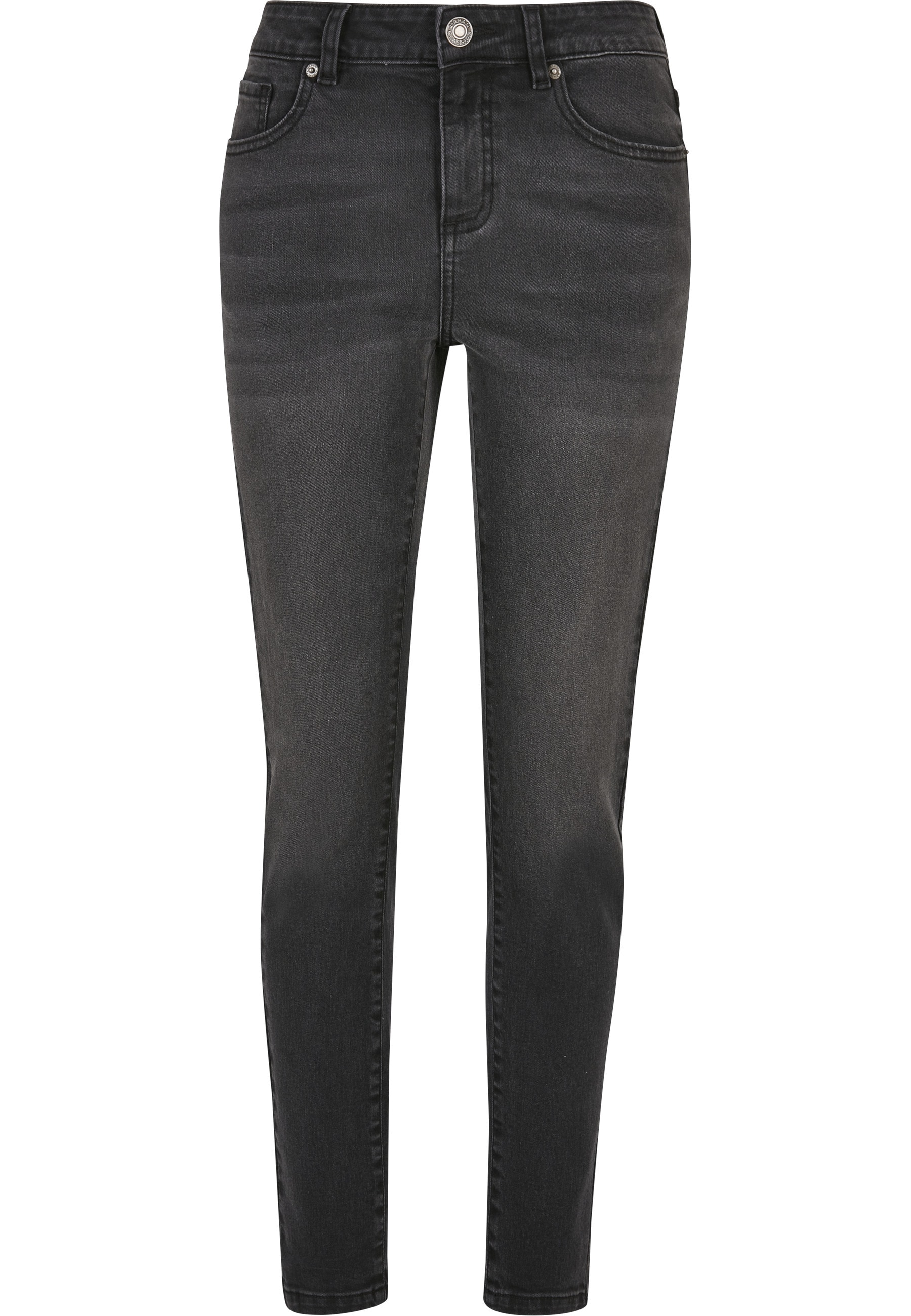 URBAN CLASSICS Bequeme Jeans "Urban Classics Damen Ladies Mid Waist Skinny Jeans" 1 Stk.