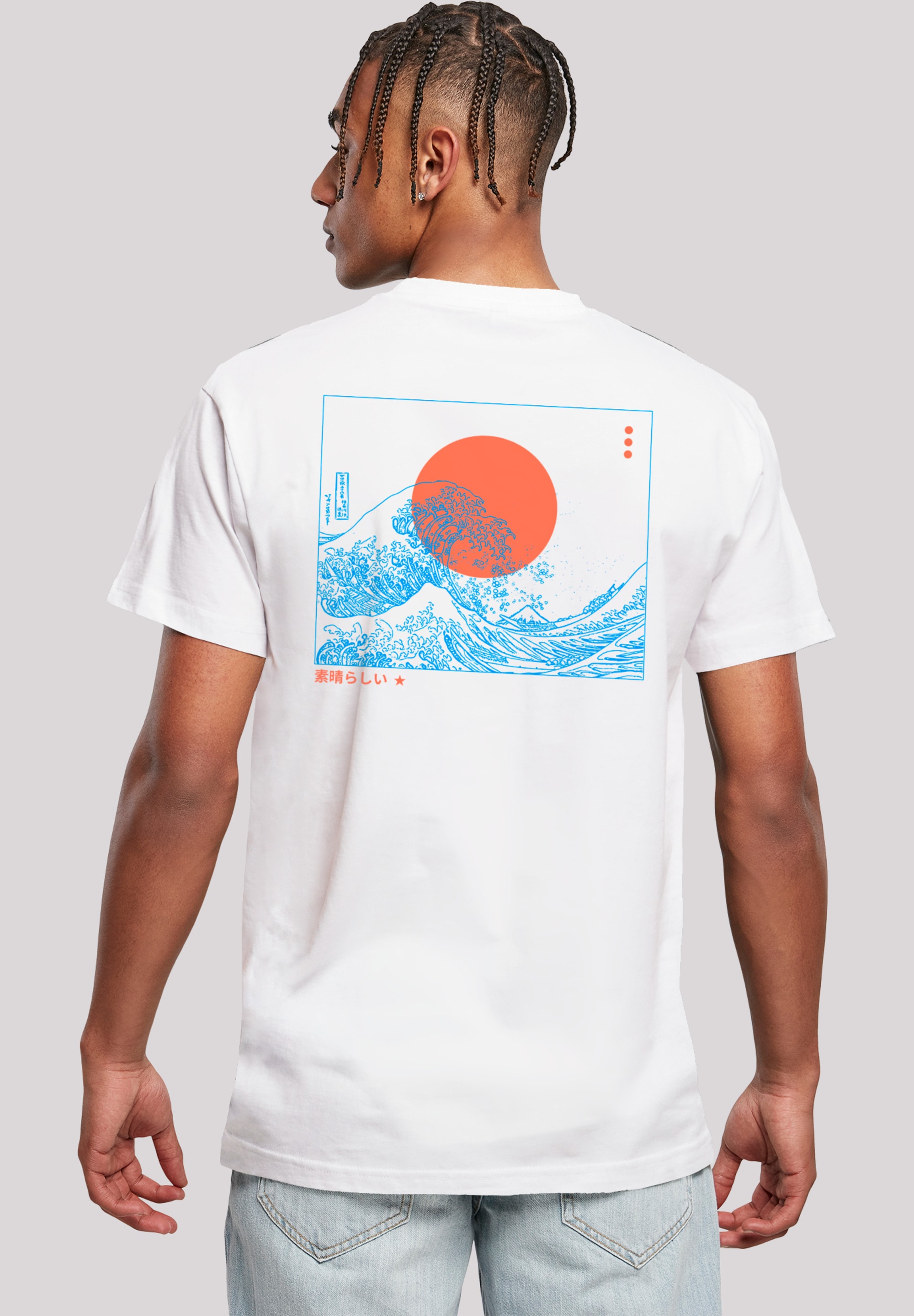 F4NT4STIC T-Shirt »Kanagawa Wave Blue V2«, Premium Qualität