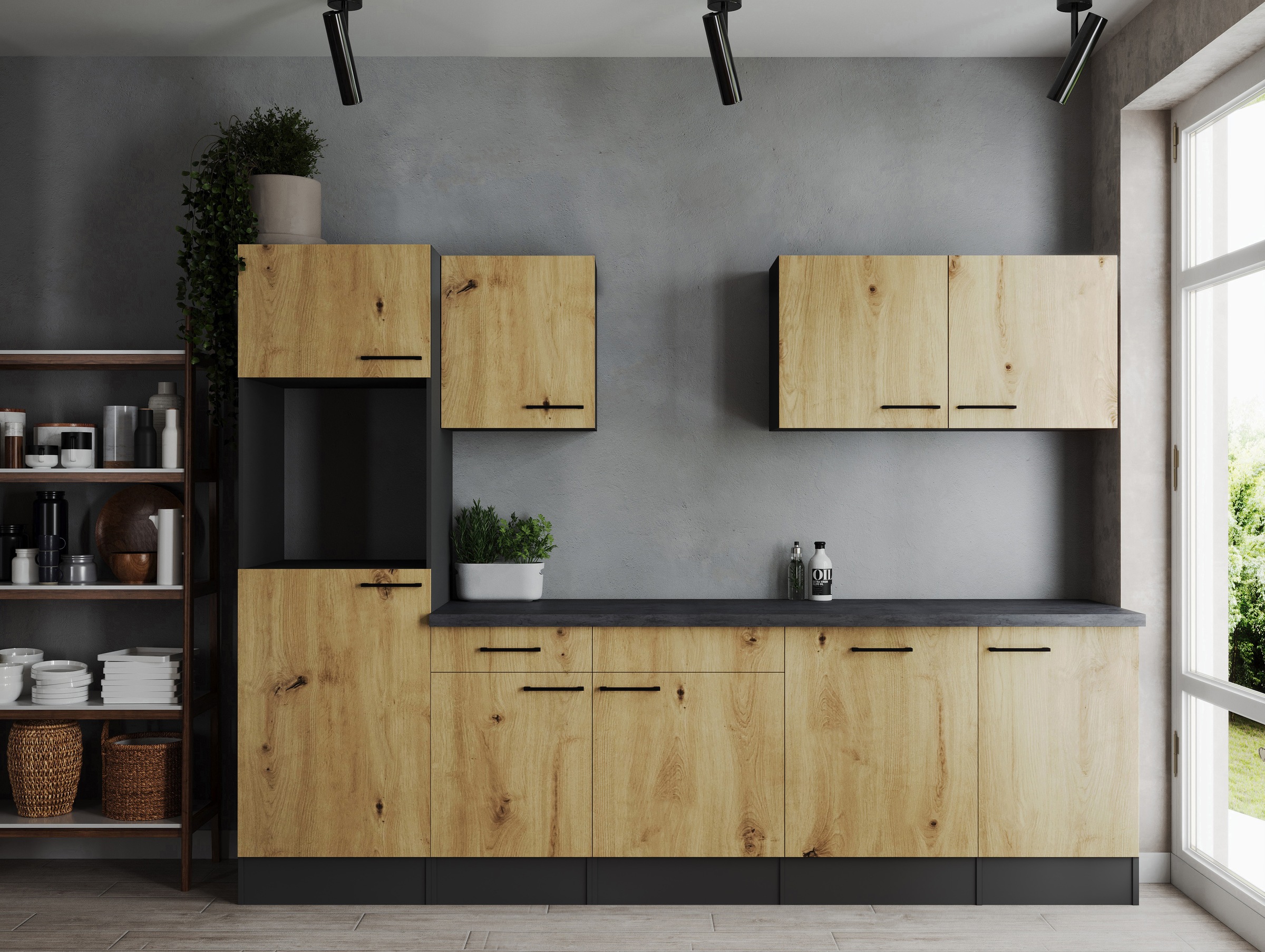 RESPEKTA Küchenzeile "Oliver" Breite 280 cm, 90 cm Arbeitshöhe, in exklusiv günstig online kaufen