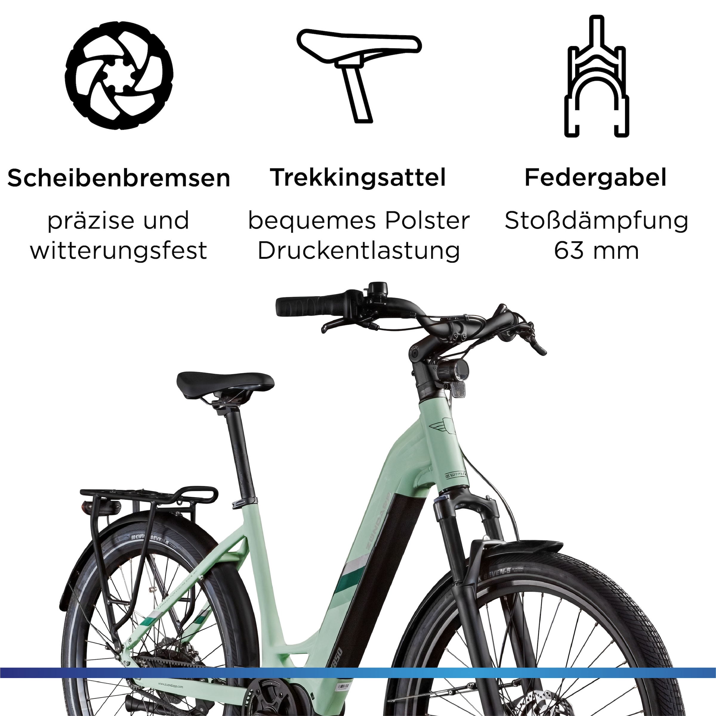Zündapp »X850« 7 Gang Nabenschaltung Mittelmotor 250 W Pedelec, Elektrofahrrad für Damen und Herren