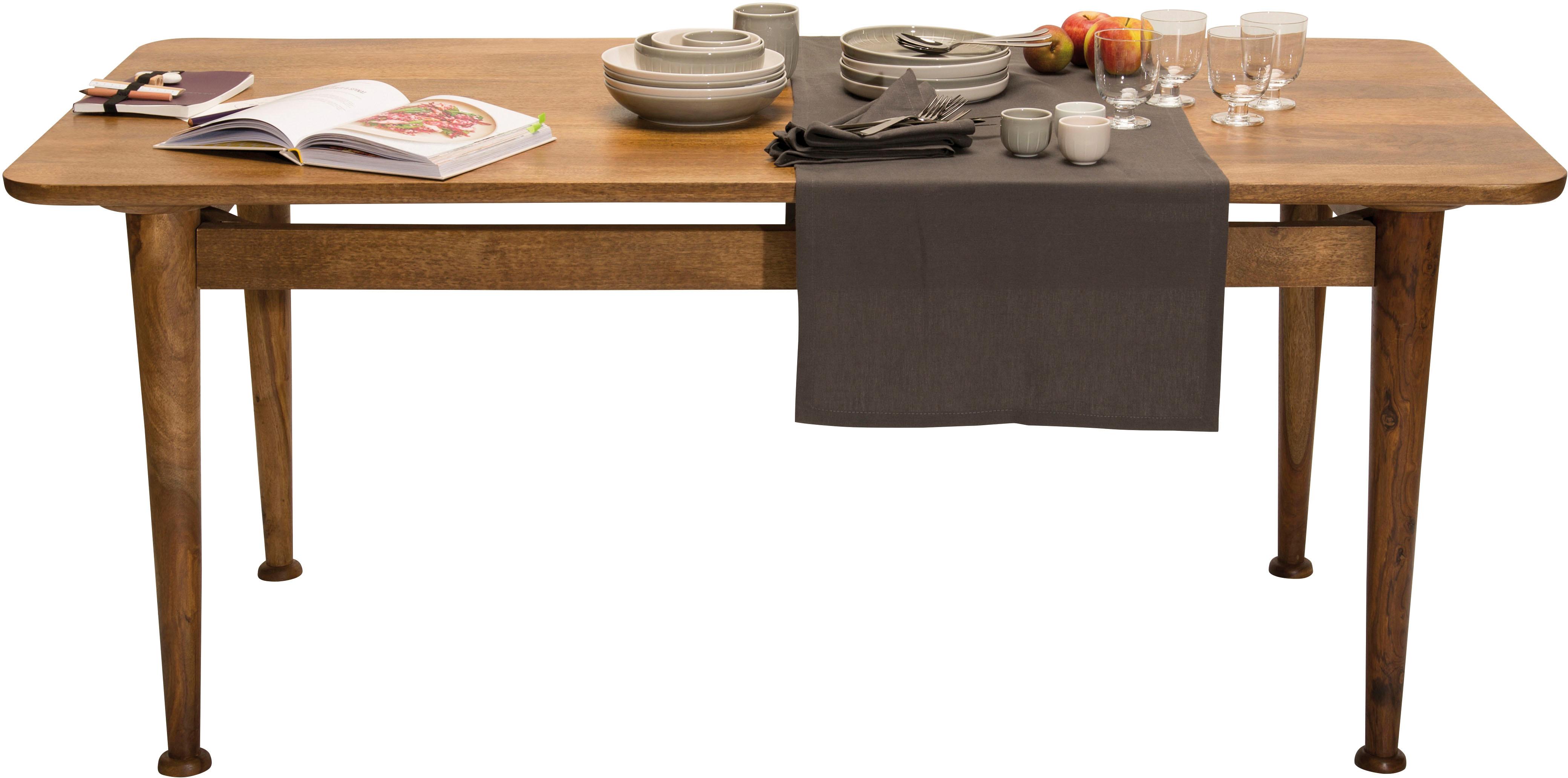 SIT Esstisch "Vaduz 180 x 90 cmaus Mangoholz Massivholz" Markante Holzbeine mit dekorativen Absätzen in Tellerform