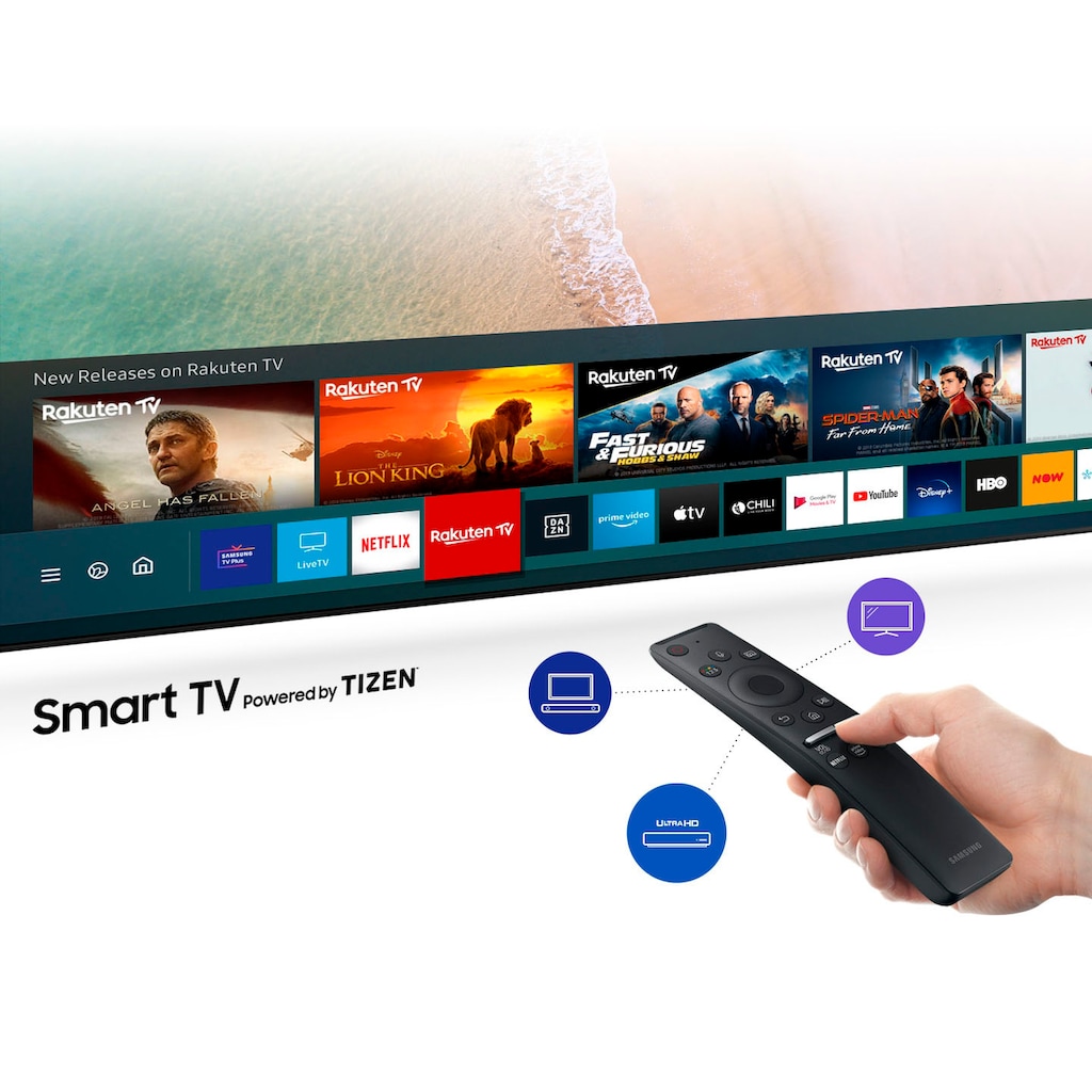Samsung LED-Fernseher »GU75TU8079U«, 189 cm/75 Zoll, 4K Ultra HD, Smart-TV, HDR-Crystal Prozessor 4K-Ambient Mode-Integrierte Sprachassistenten