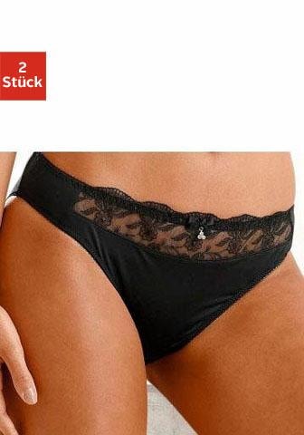 Nuance by Lascana Slip Packung, mit schöner Stickereispitze, als Dessous-Set kombinierbar