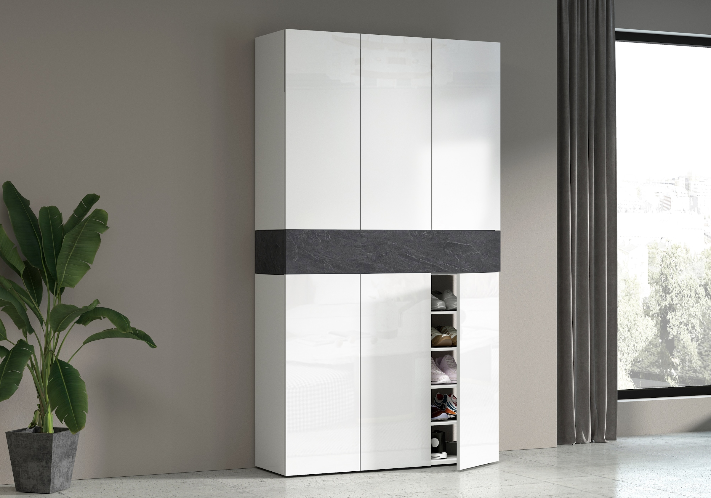 INOSIGN Schuhschrank »Savona«, Höhe 200cm, 12 Einlegeböden, 21 Fächer
