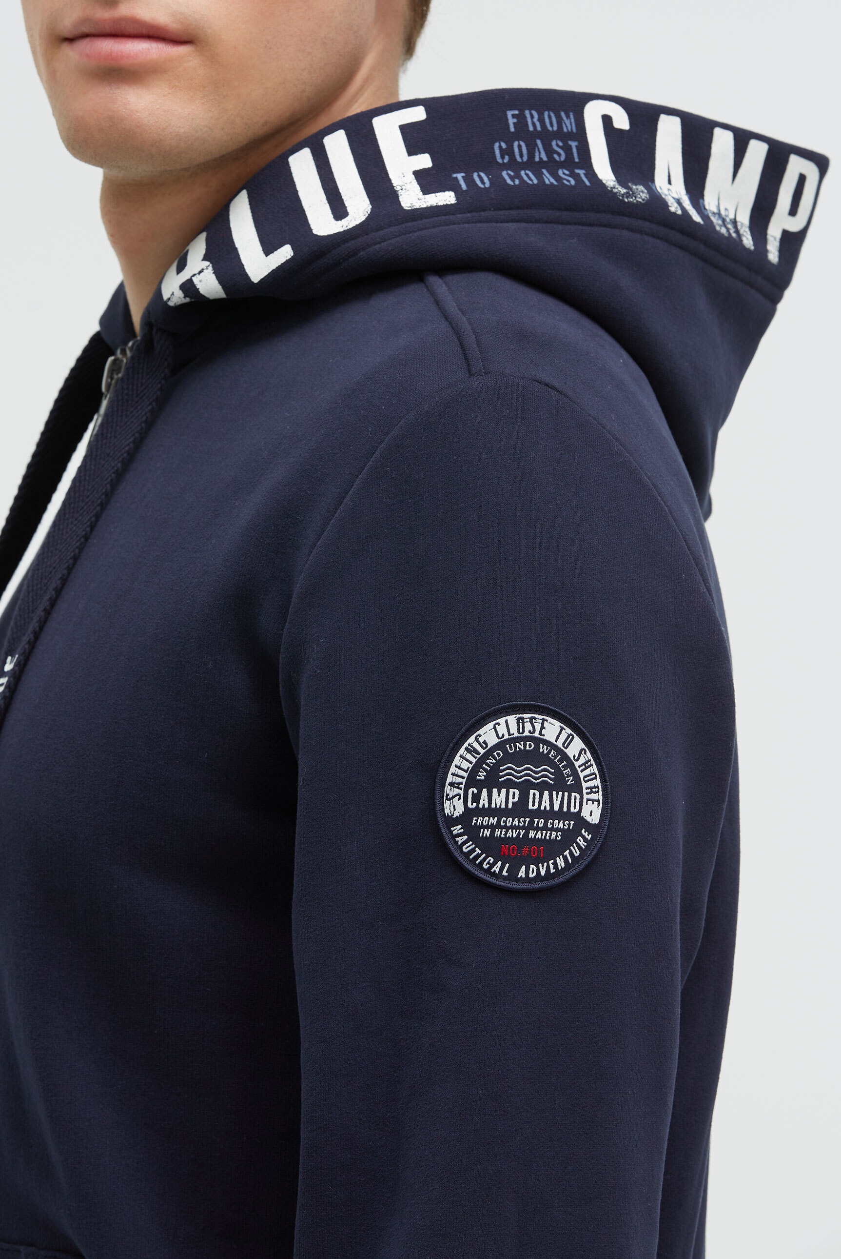 CAMP DAVID Kapuzensweatjacke mit Baumwolle