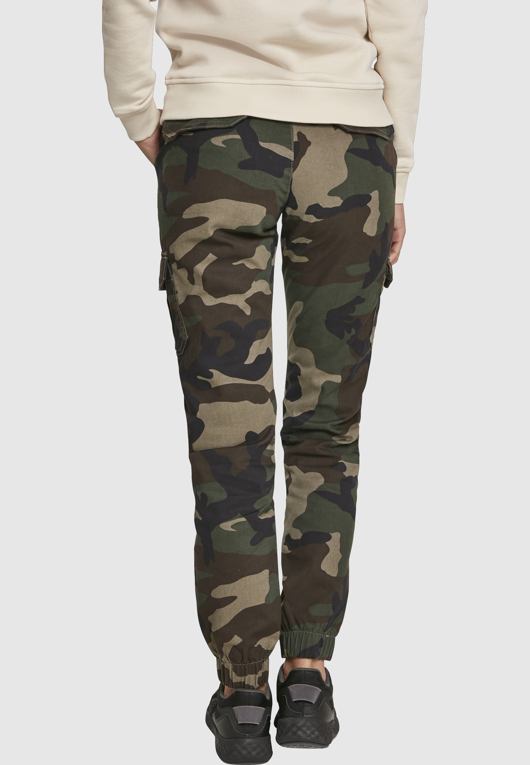 URBAN CLASSICS Cargohose »Urban Classics Damen Ladies High Waist Camo Cargo Pants«
