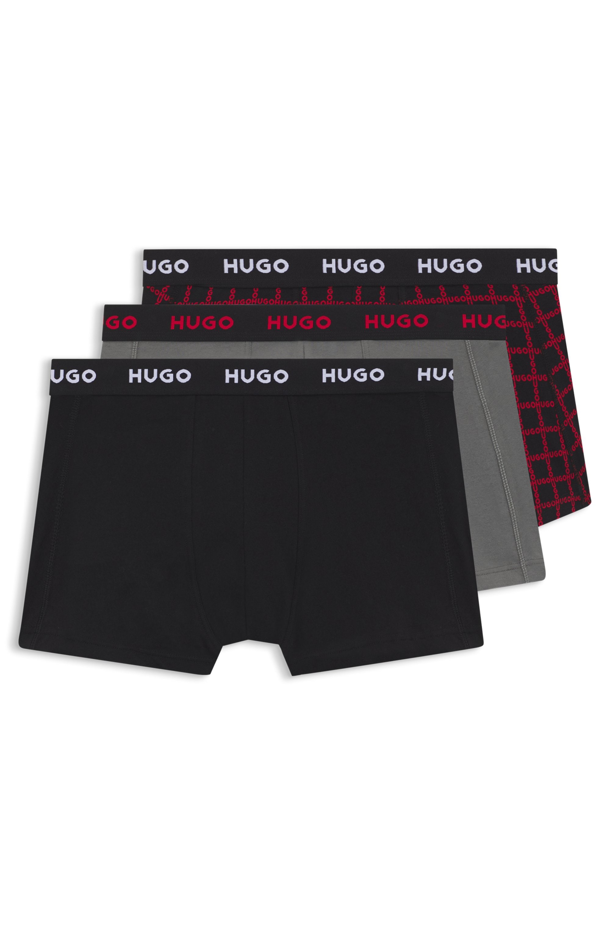 HUGO Underwear Trunk »TRUNK TRIPLET DESIGN« Packung, 3 Stk. mit Logobund